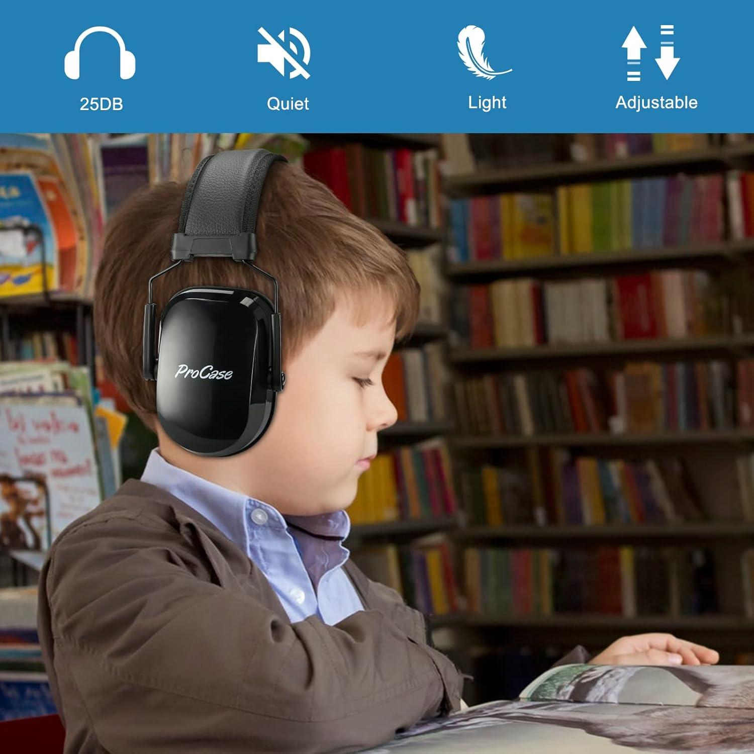 Orejeras ProCase para Niños, Cancelación de Ruido SNR 29 dB