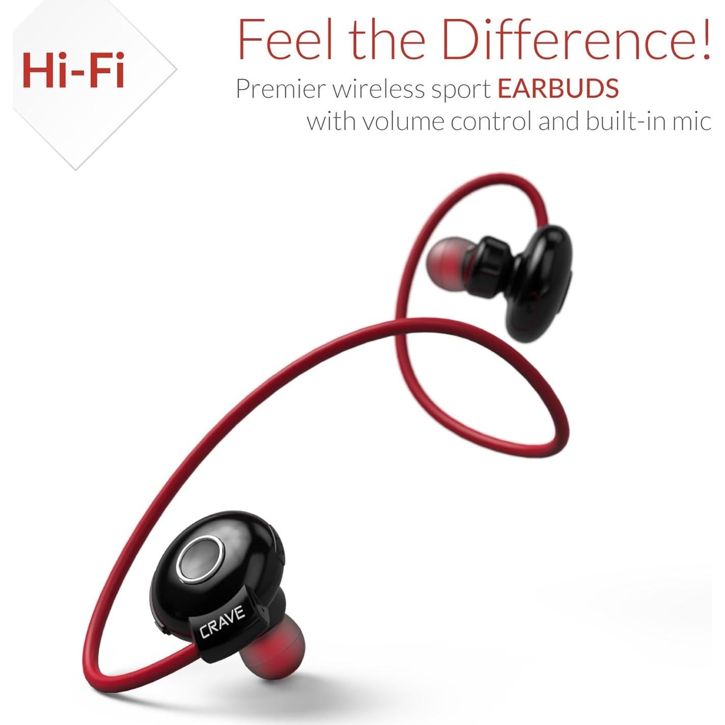 Auriculares Inalámbricos Bluetooth Crave Octane Sport - Rojo