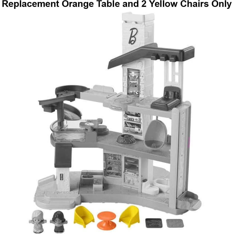 Piezas de Repuesto Fisher-Price Little People HCF61 - Mesa Naranja y 2 Sillas Amarillas