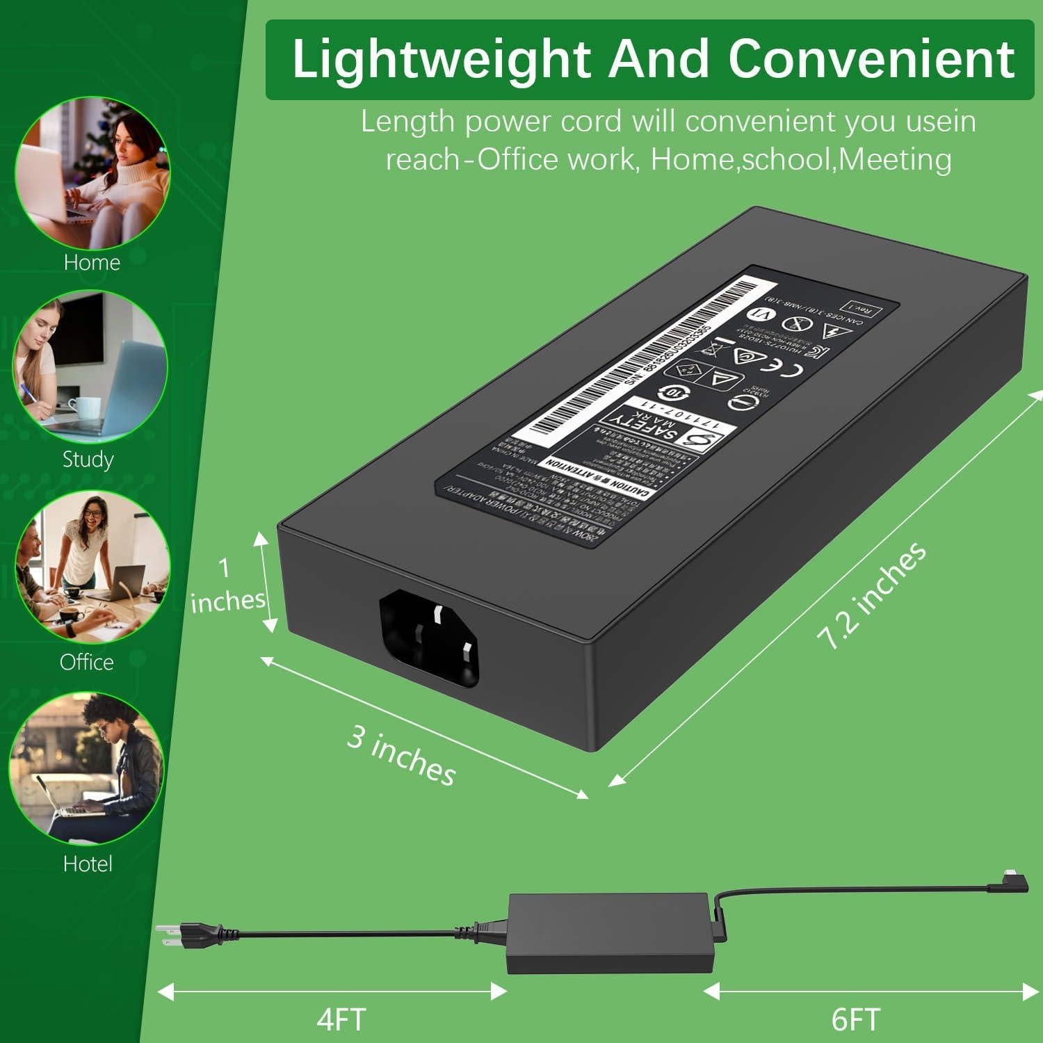 Cargador de Laptop GaN 280W Razer Blade 16 17 18 19.5V 14.36A