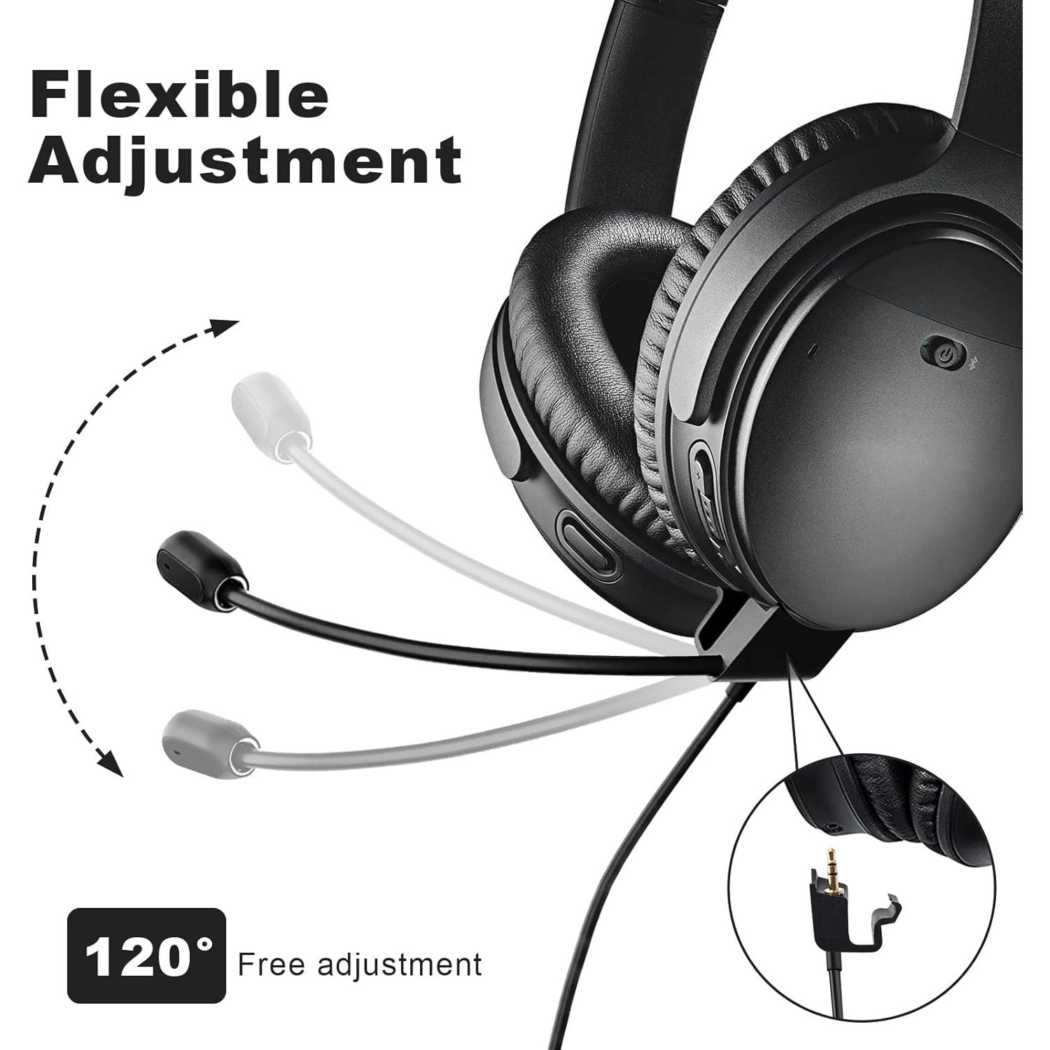 Micrófono Boom Gneinour QC45 para Auriculares Bose QC45 1.2m