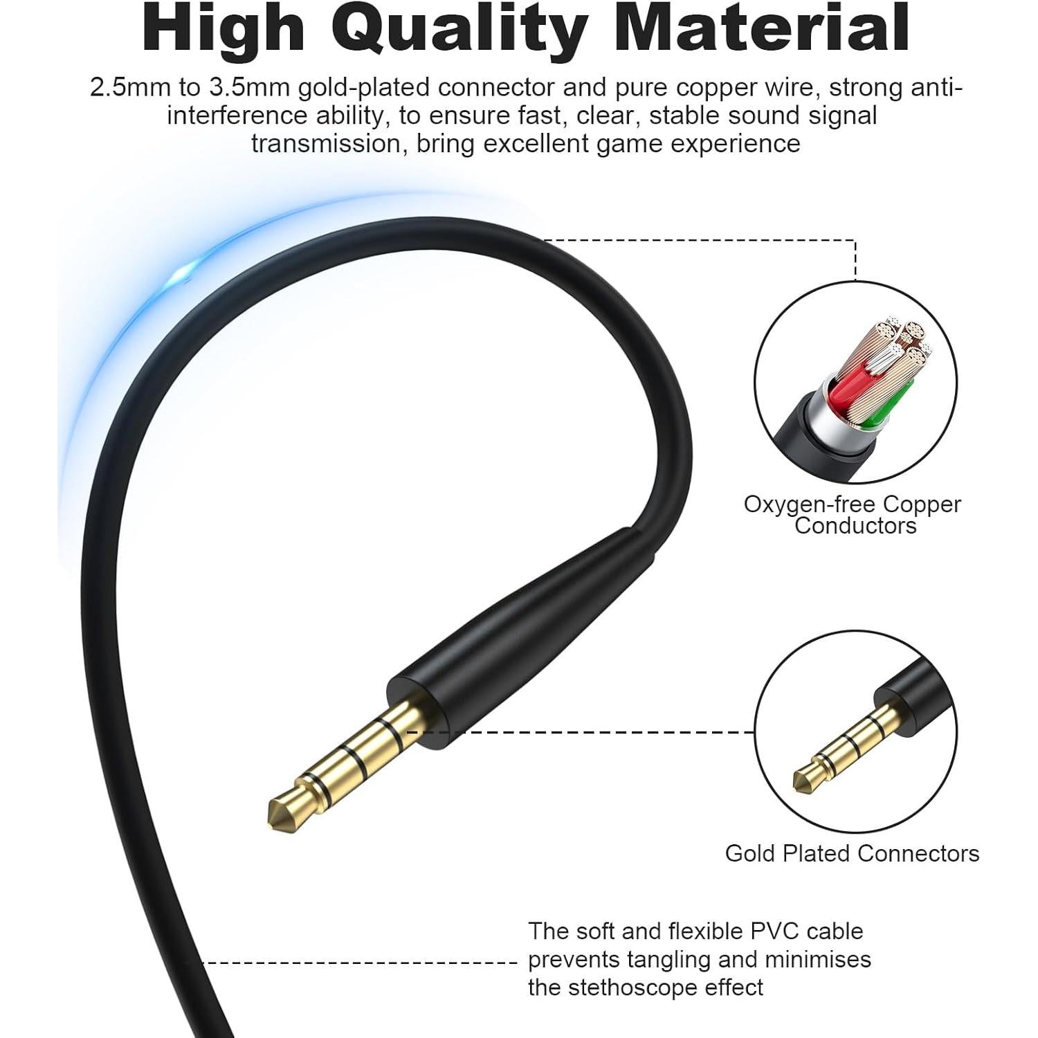 Micrófono Boom Gneinour QC45 para Auriculares Bose QC45 1.2m