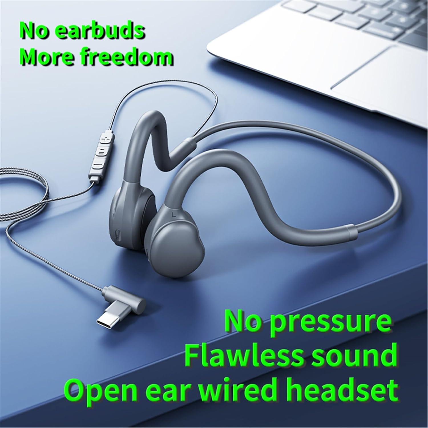 Auriculares con cable Type-C H01C con micrófono y diseño abierto