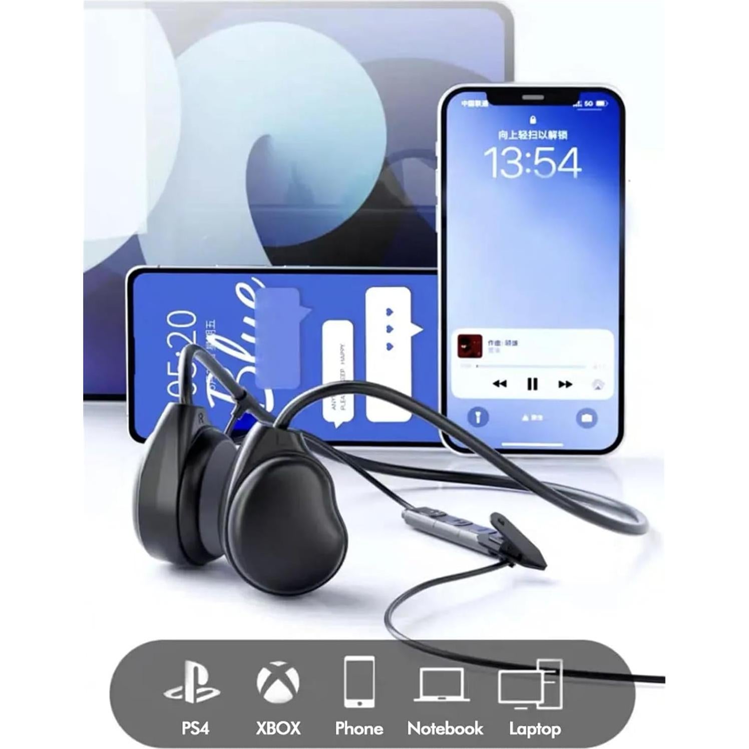 Auriculares con cable Type-C H01C con micrófono y diseño abierto