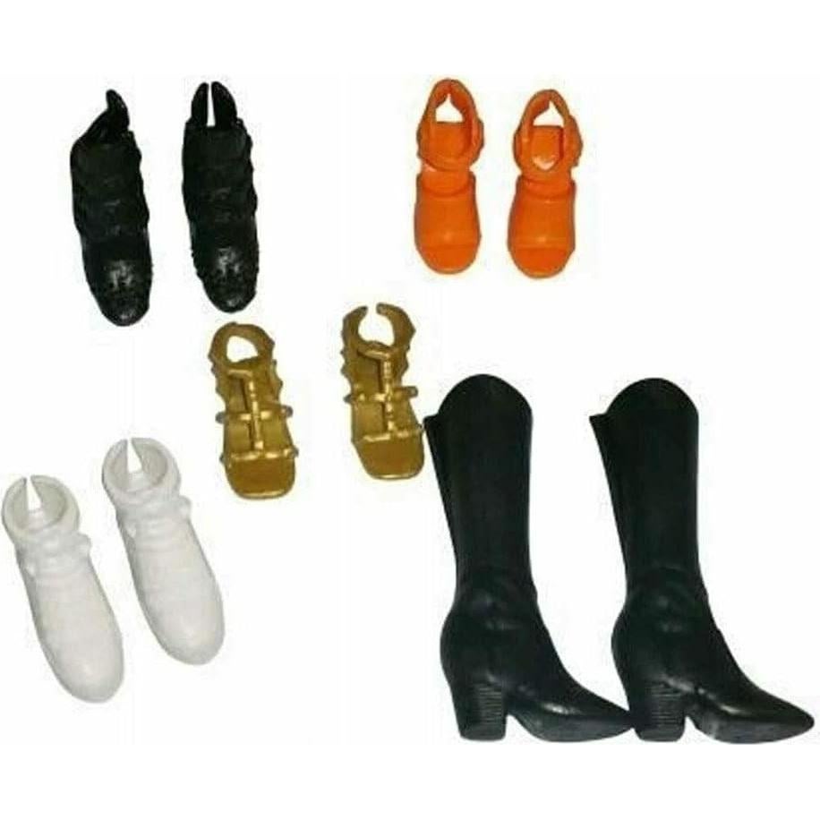 Paquete de 5 Zapatos para Muñecas Barbie Original y Petite