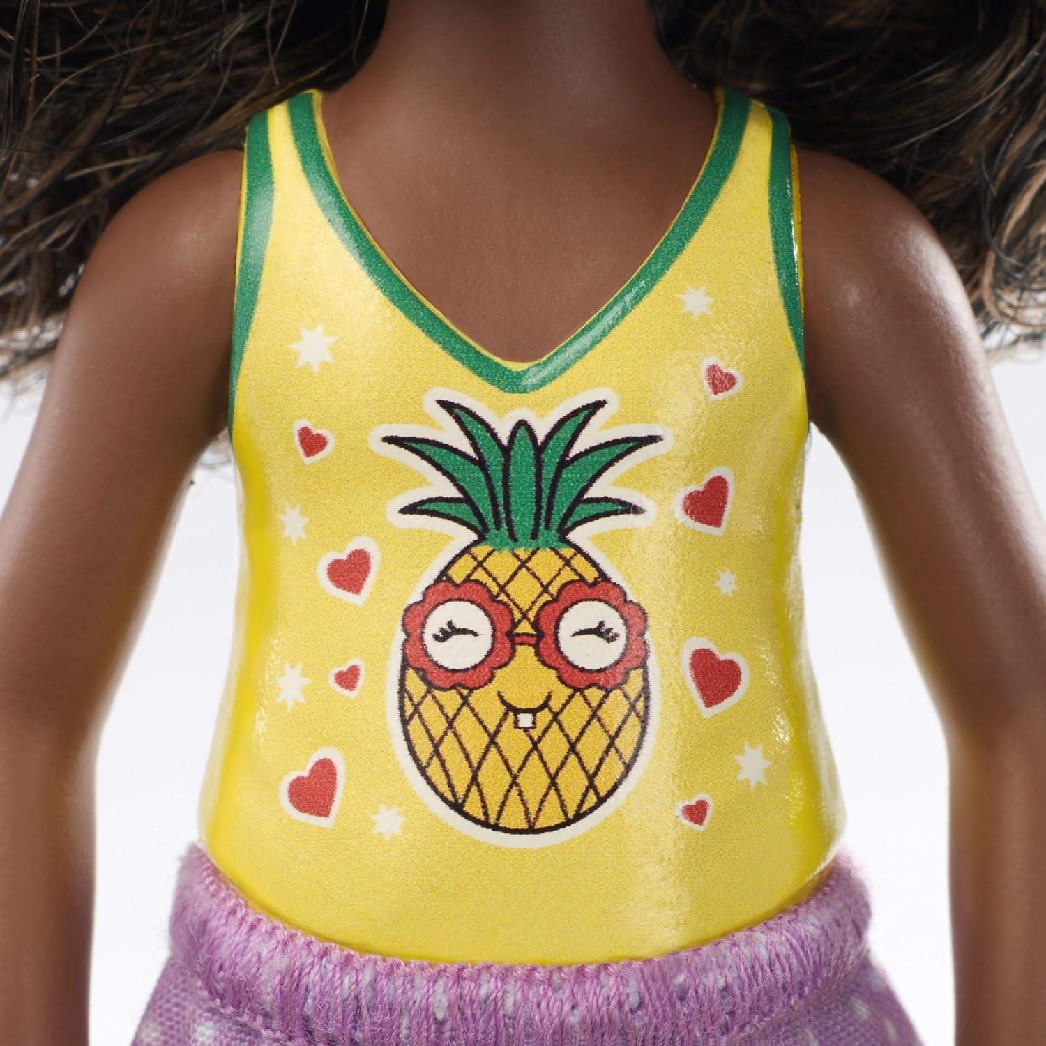 Muñeca Chelsea Barbie 15 cm Moda Tropical Cabello Rizado
