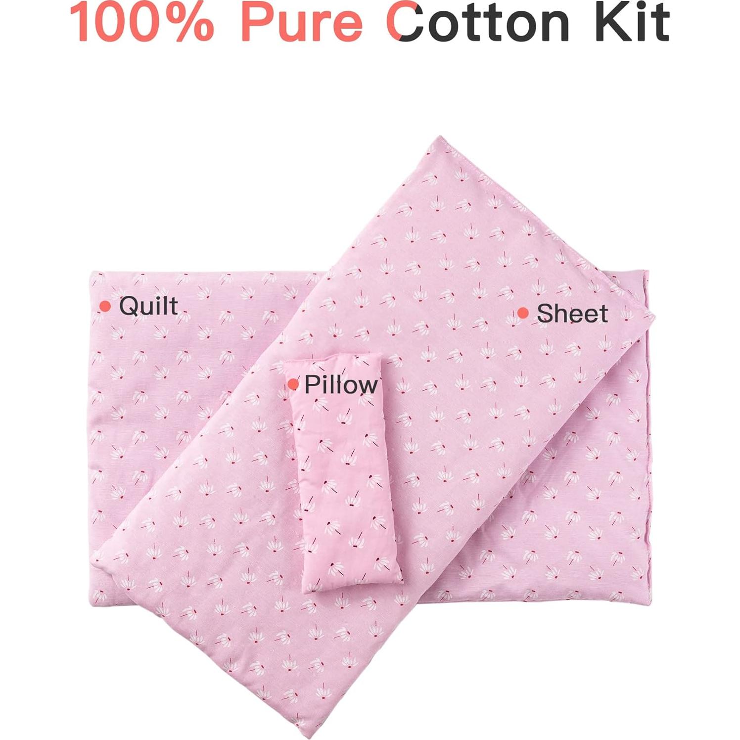 Cuna de Muñeca de Madera ROBOTIME con Ropa de Cama 53.5cm