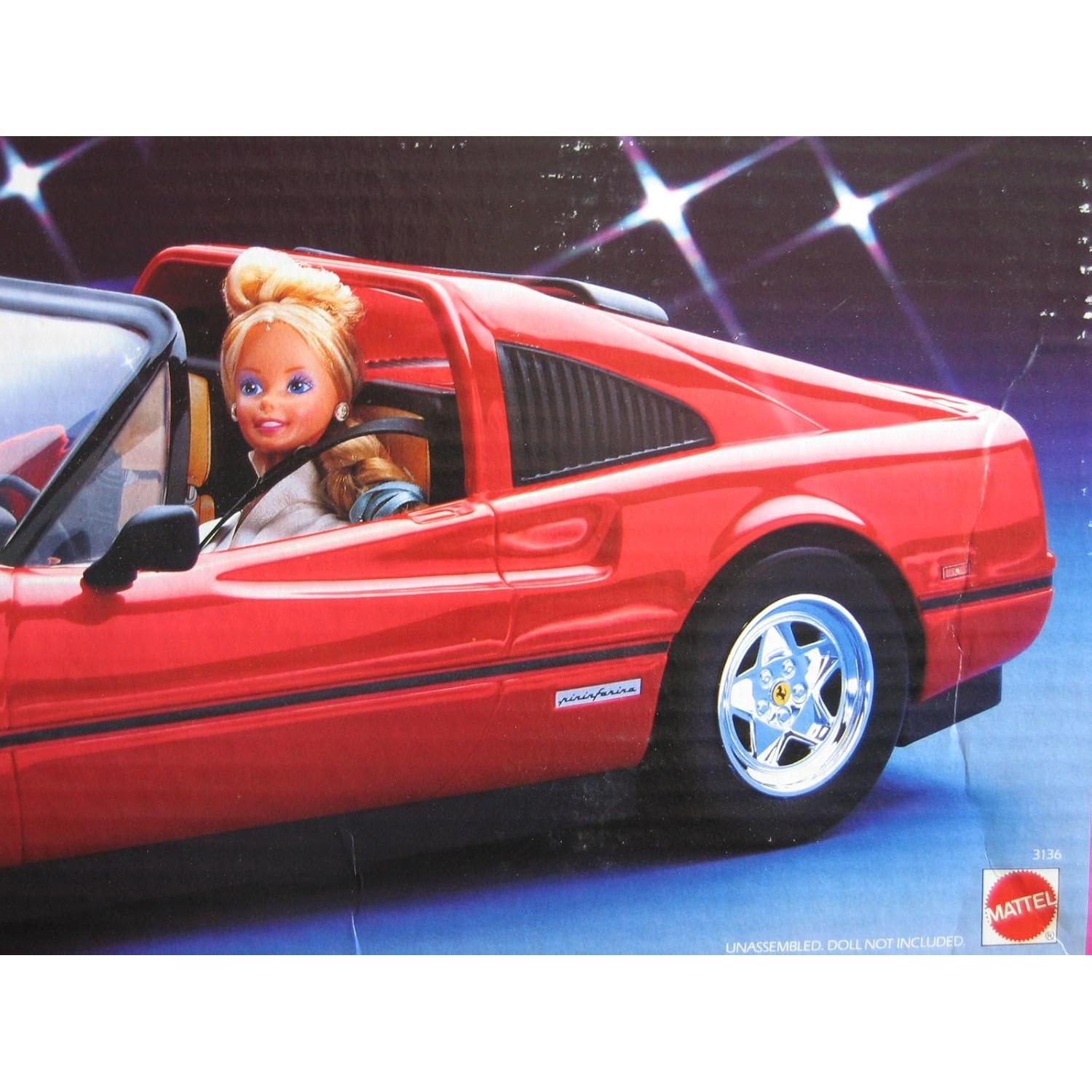 Coche Convertible Ferrari Barbie Mattel 53 cm para 2 muñecas