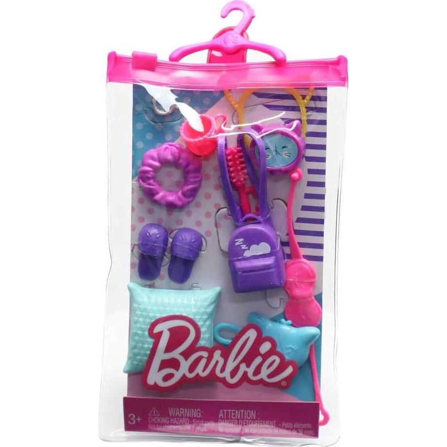 Accesorios de Pijamada Barbie - 11 Piezas Temáticas Mattel