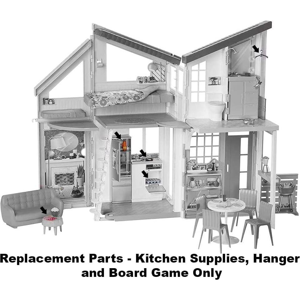 Piezas de Repuesto para Casa Malibu de Barbie FXG57 - Bandeja, Sartén y Más