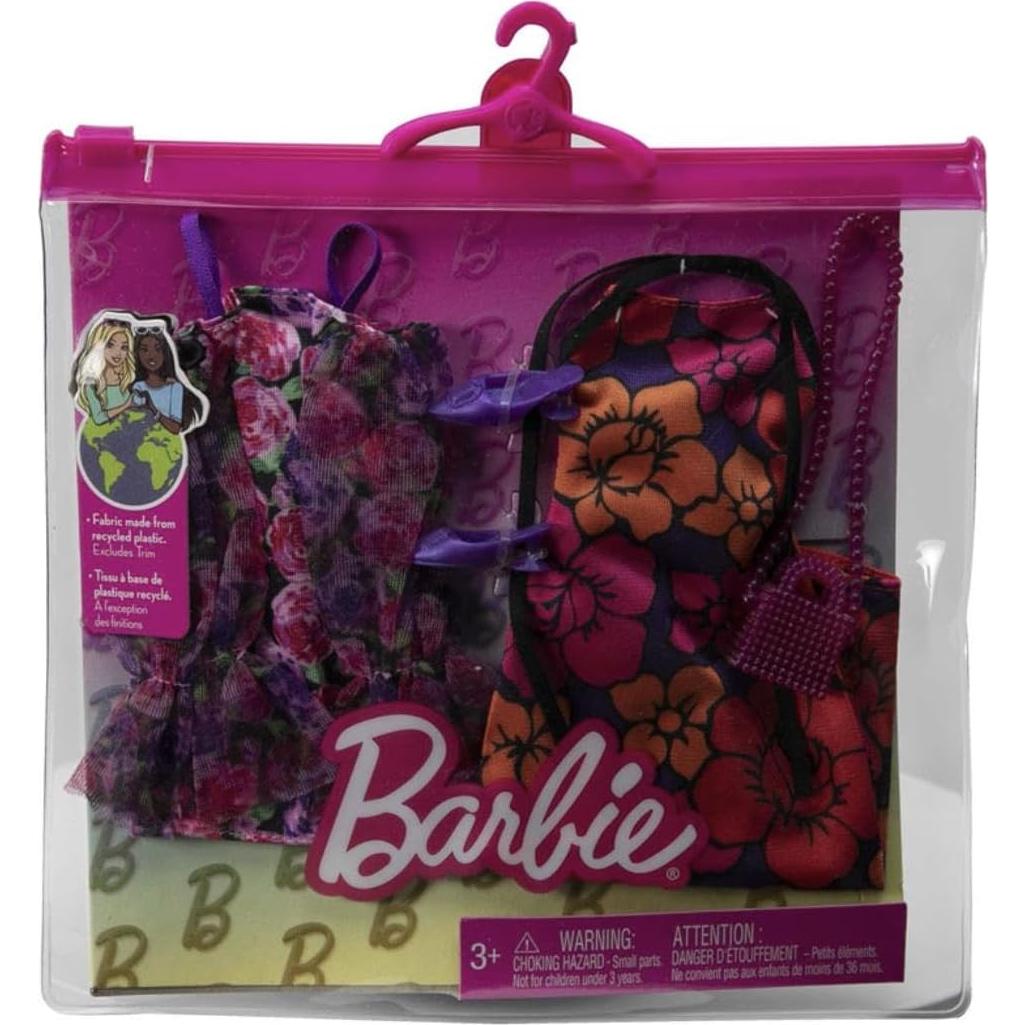 Conjunto de Ropa Barbie 2 Piezas Floral con Accesorios