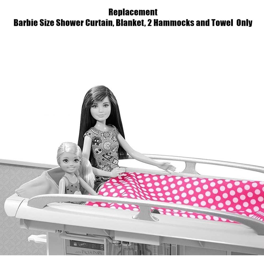 Cortina de Ducha Barbie FBR34 + Manta, 2 Hamacas y Toalla