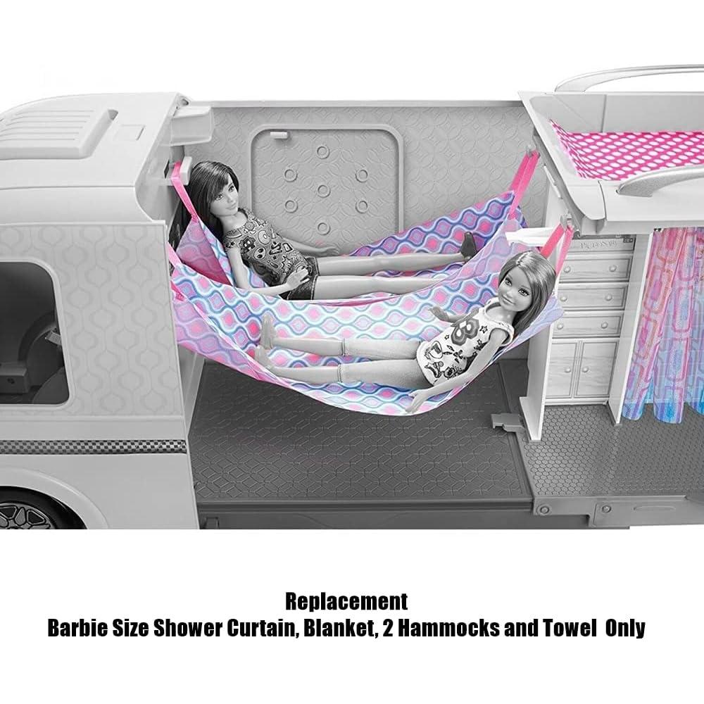 Cortina de Ducha Barbie FBR34 + Manta, 2 Hamacas y Toalla