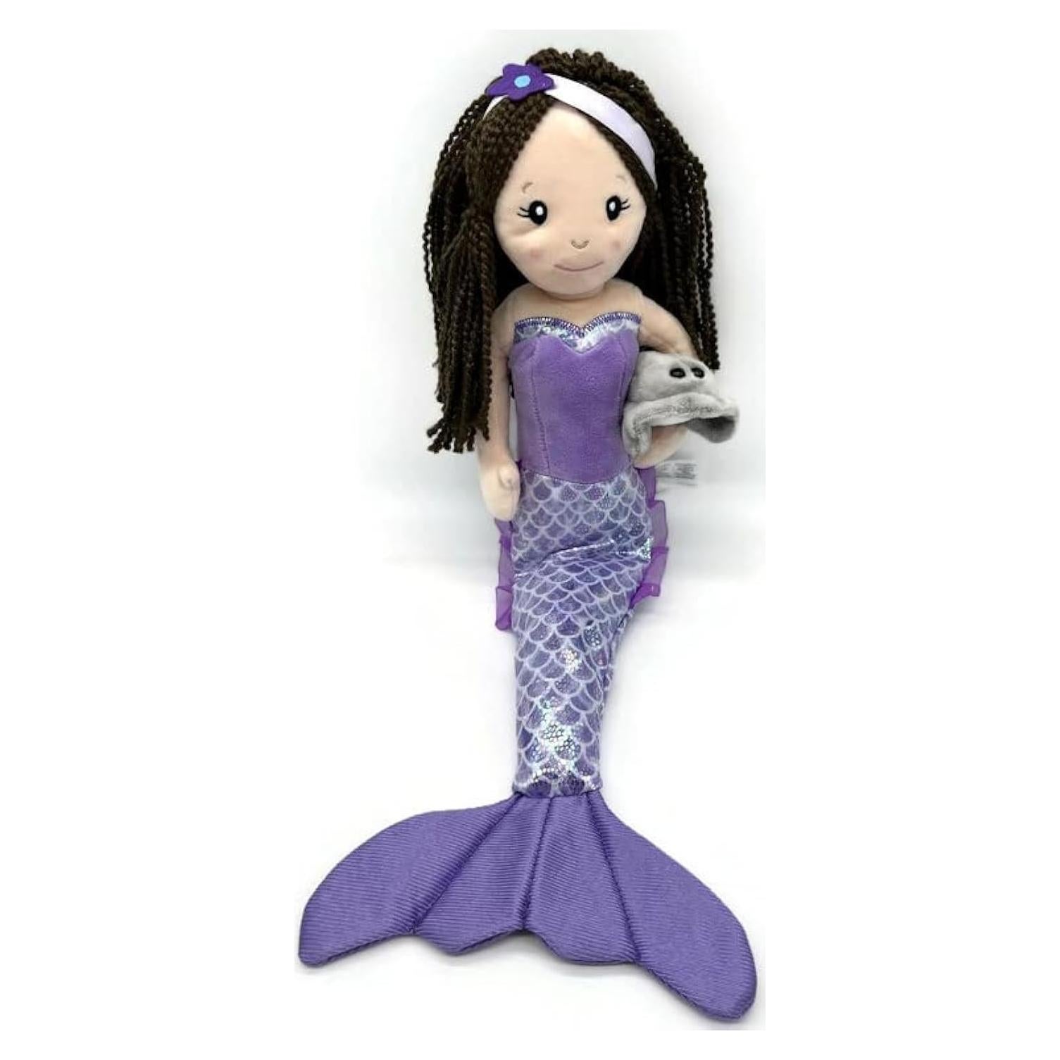 Muñeca de Peluche Sirena 43 cm con Raya - Zoológico de Caricias