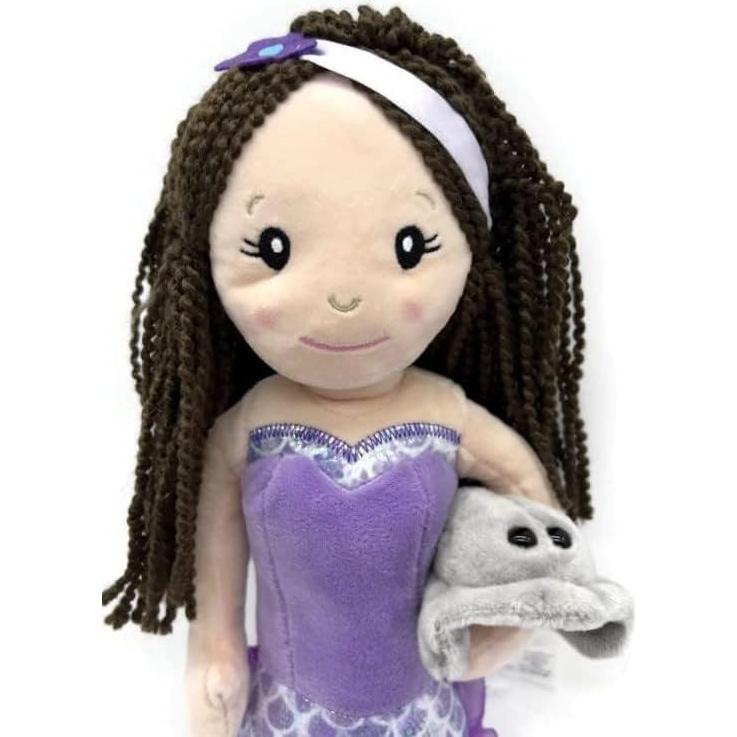 Muñeca de Peluche Sirena 43 cm con Raya - Zoológico de Caricias