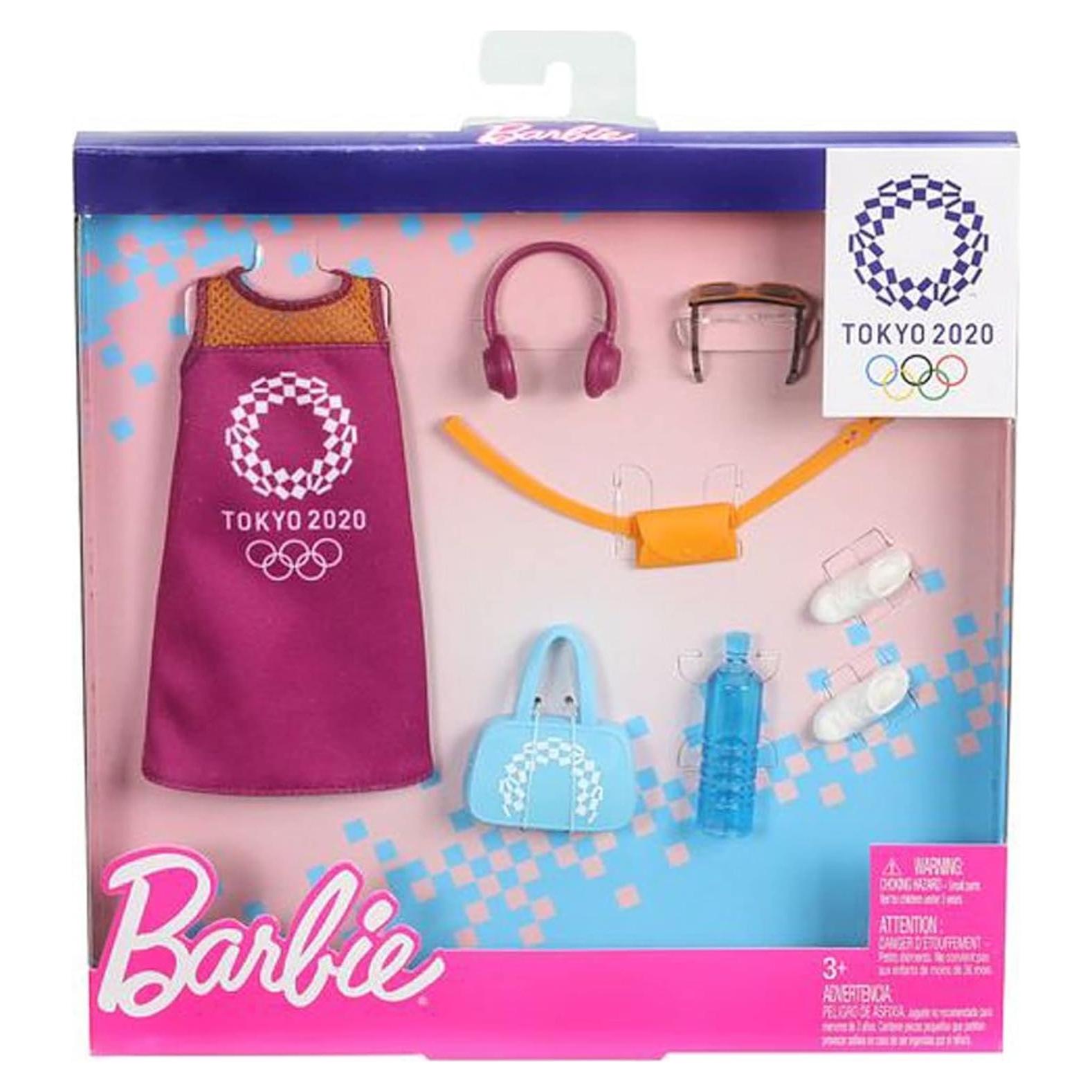 Paquete de Ropa Barbie Juegos Olímpicos Tokio 2020 con 6 Accesorios