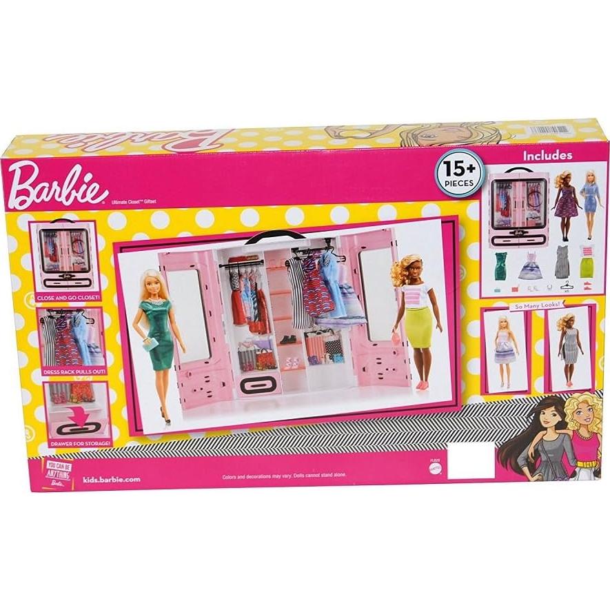 Conjunto de Juguetes de Muñeca Barbie - Armario 15 Piezas