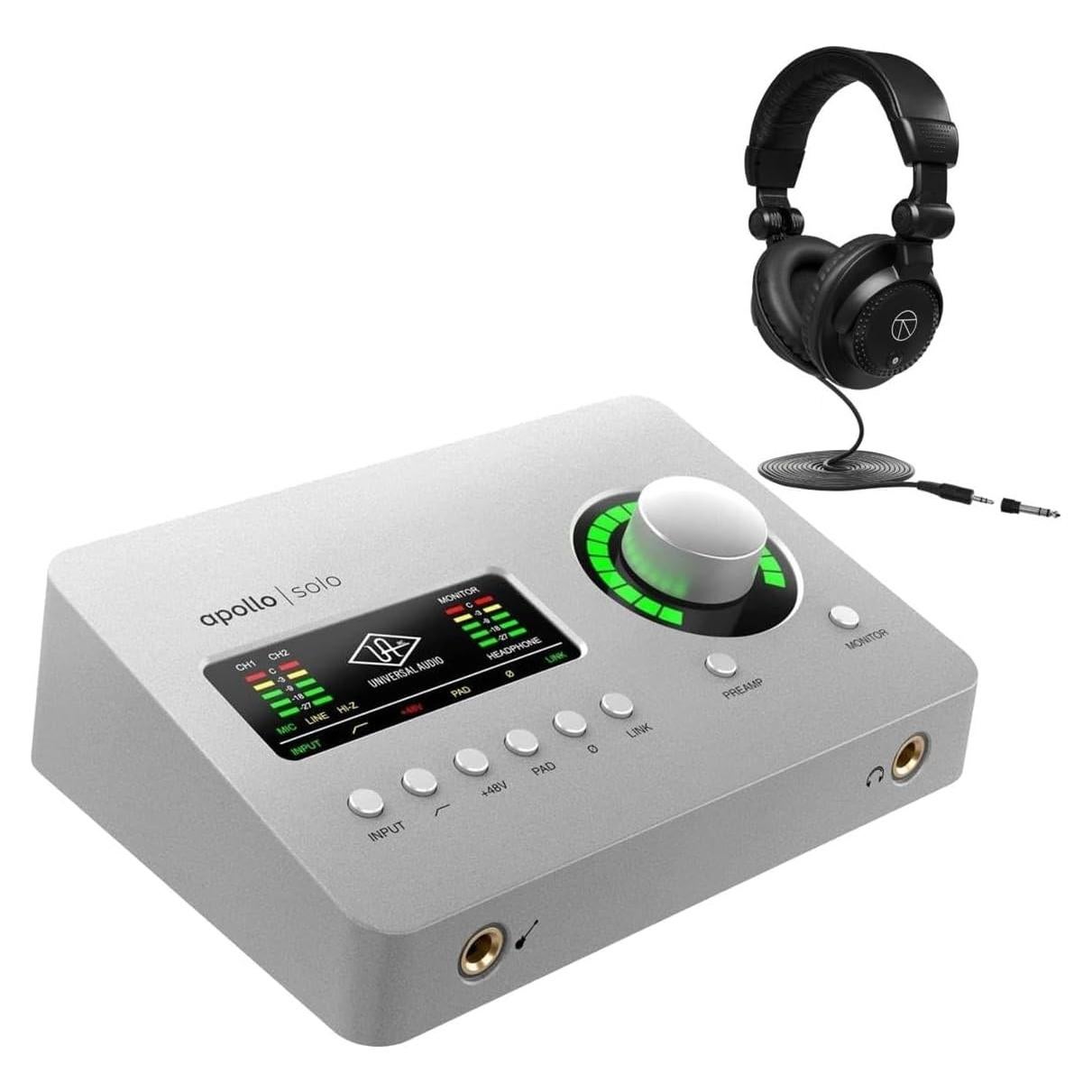 Interfaz de Audio Thunderbolt 3 Apollo Solo Heritage 2x4 con Auriculares