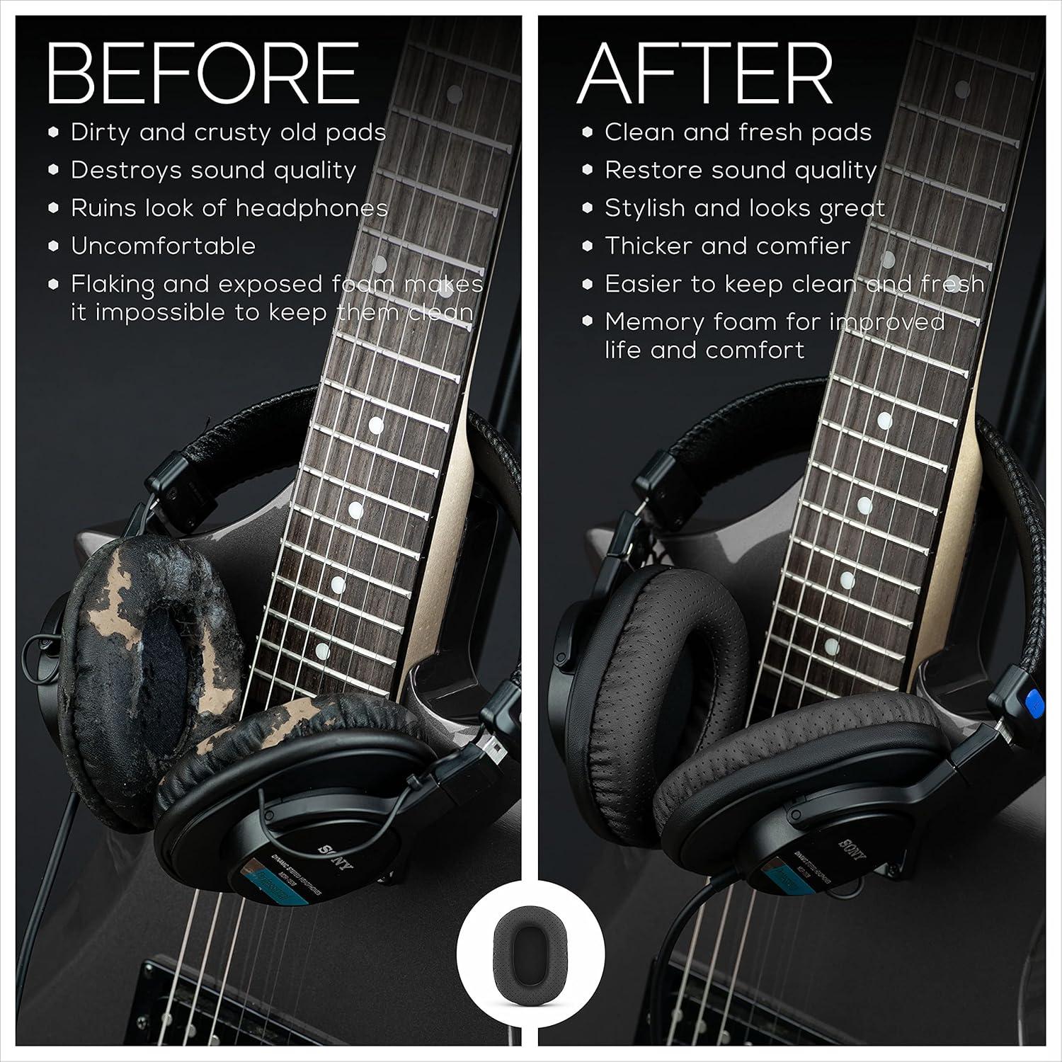 Almohadillas de Reemplazo Brainwavz para Sony MDR-7506, V6, CD900ST - Espuma Memoria