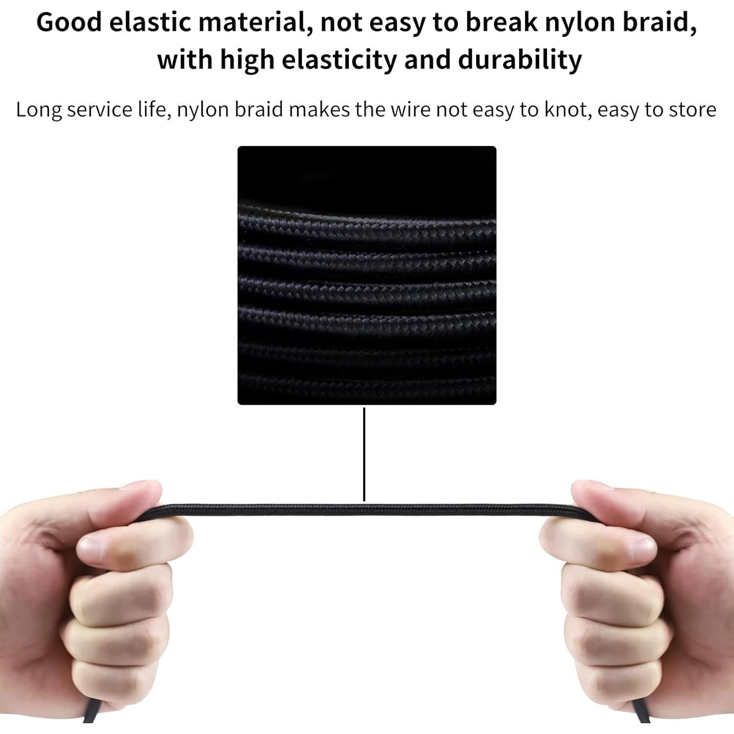 Cable de Auriculares Dual 3.5mm a 4.4mm okcsc 2.0m Trenzado Nylon