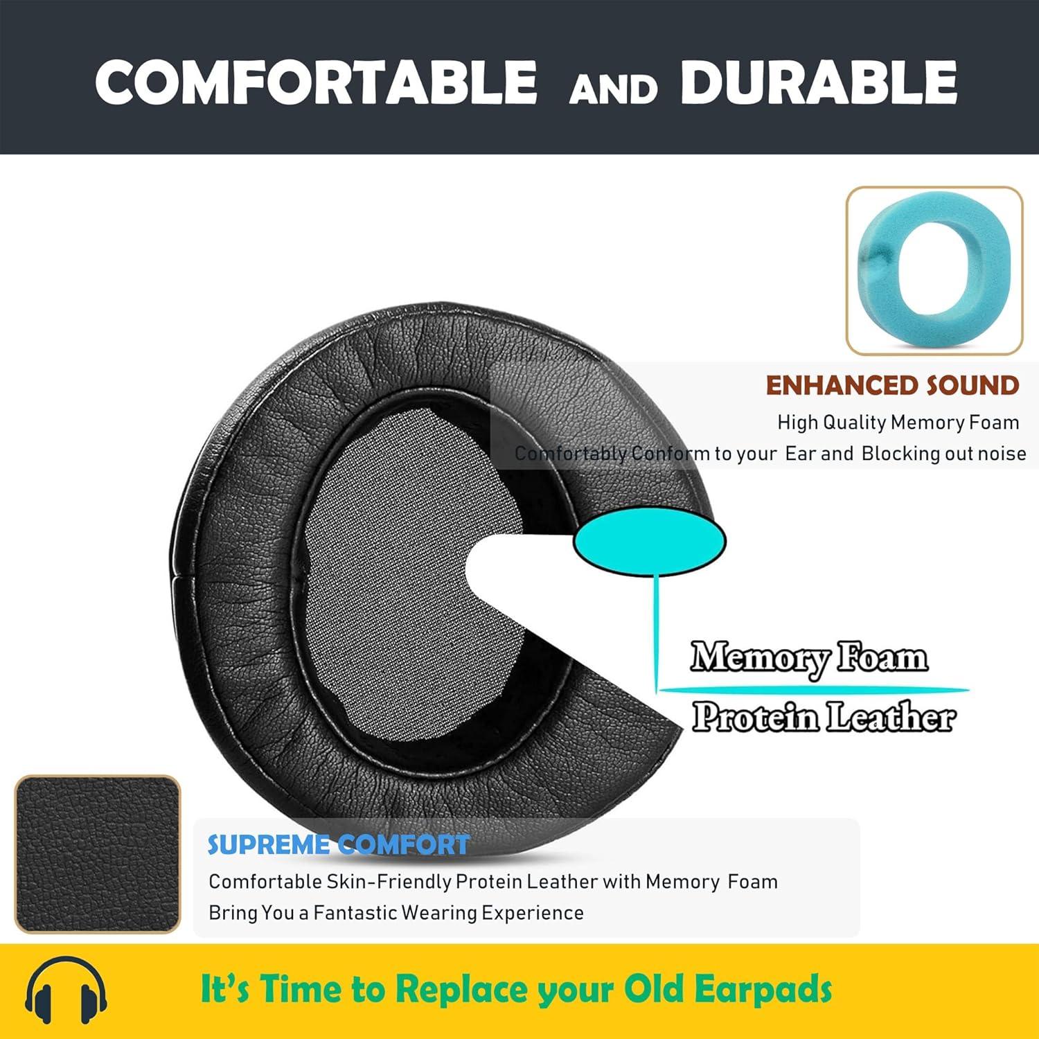 Almohadillas y Diadema para Auriculares Denon AH-D1100/2000/5000/7000/7200/9200 - Cuero de Proteína y Espuma de Memoria