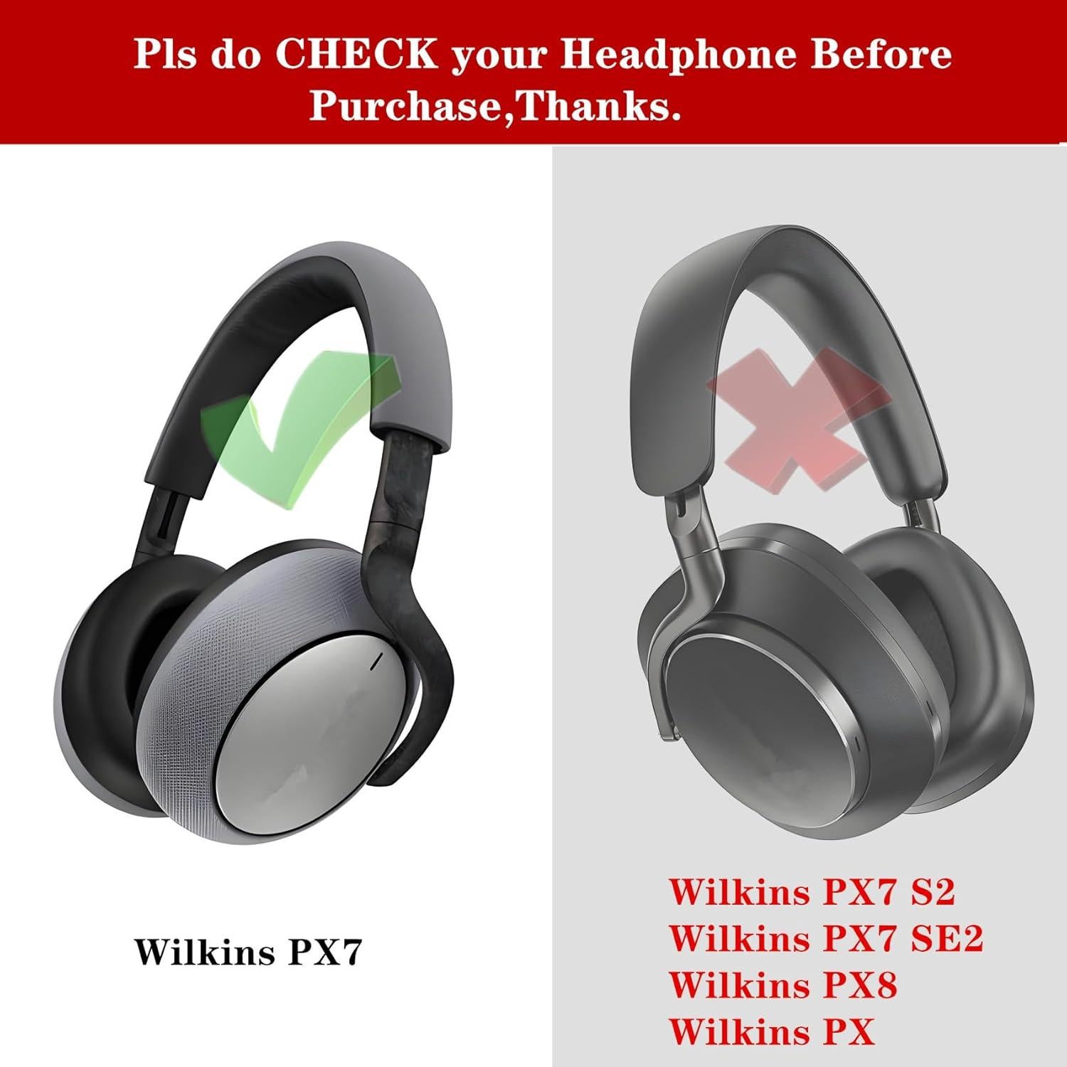 Almohadillas de Repuesto YunYiYi para Auriculares Bowers & Wilkins PX7
