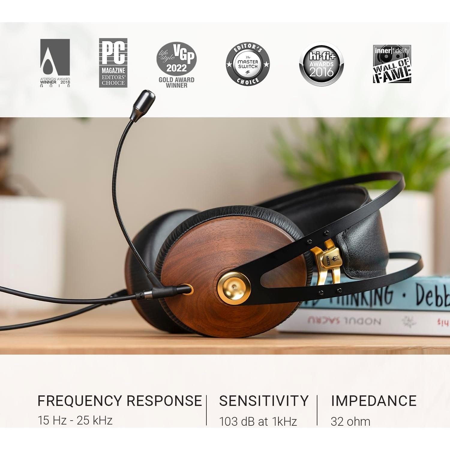 Auriculares Meze 99 Classics Nogal Oro con Micrófono Boom