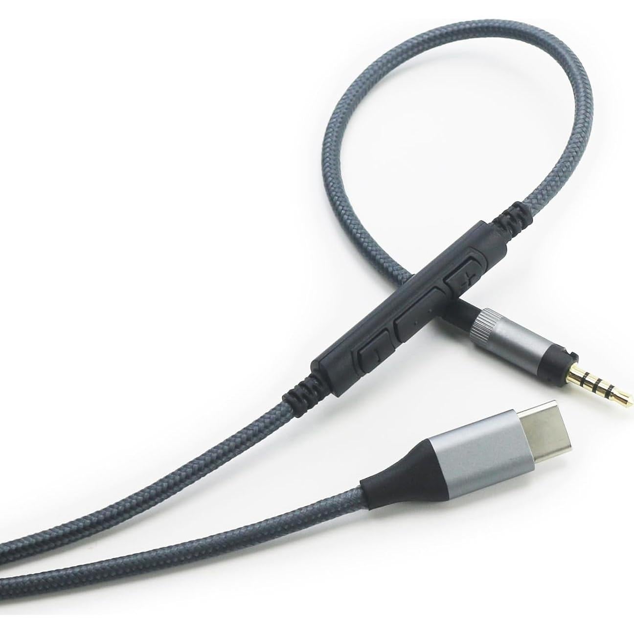 Cable de Audio USB C NewFantasia 1.3m para Sennheiser HD4.40/HD4.50