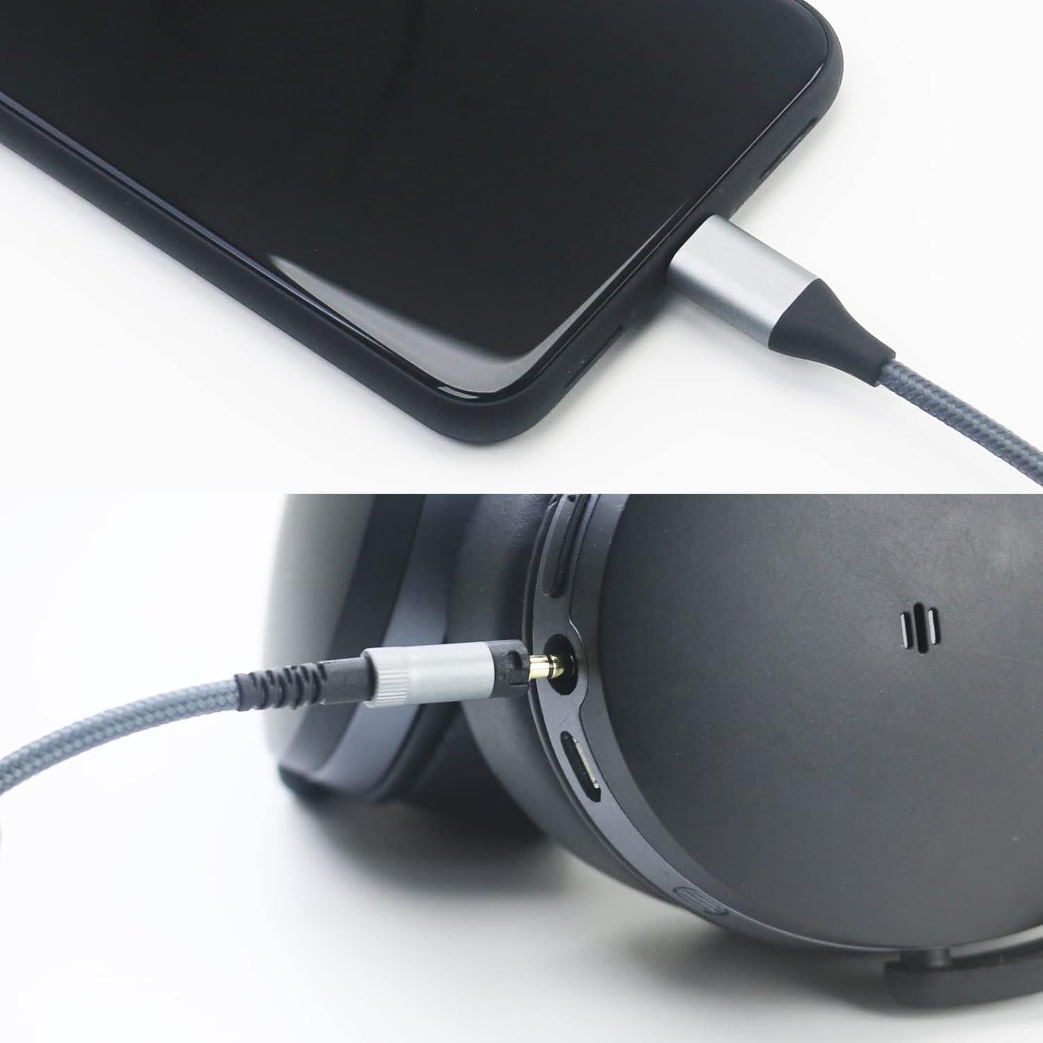 Cable de Audio USB C NewFantasia 1.3m para Sennheiser HD4.40/HD4.50