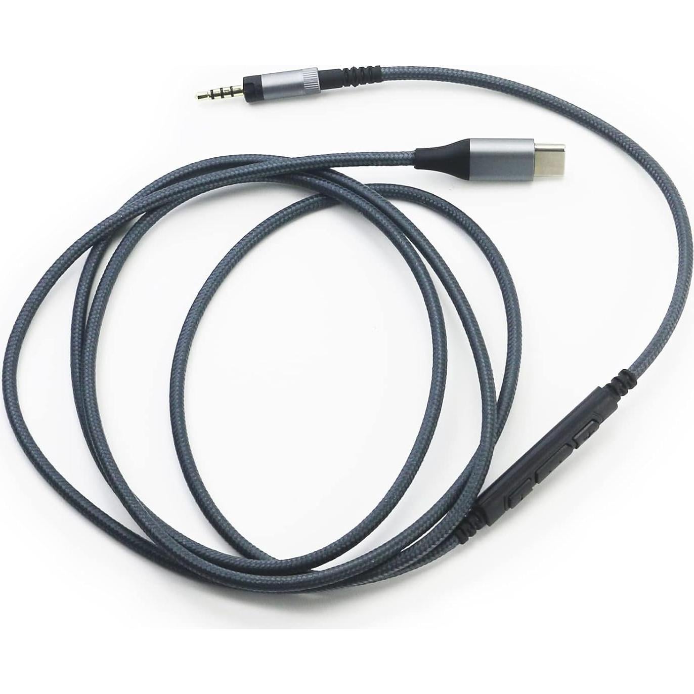 Cable de Audio USB C NewFantasia 1.3m para Sennheiser HD4.40/HD4.50