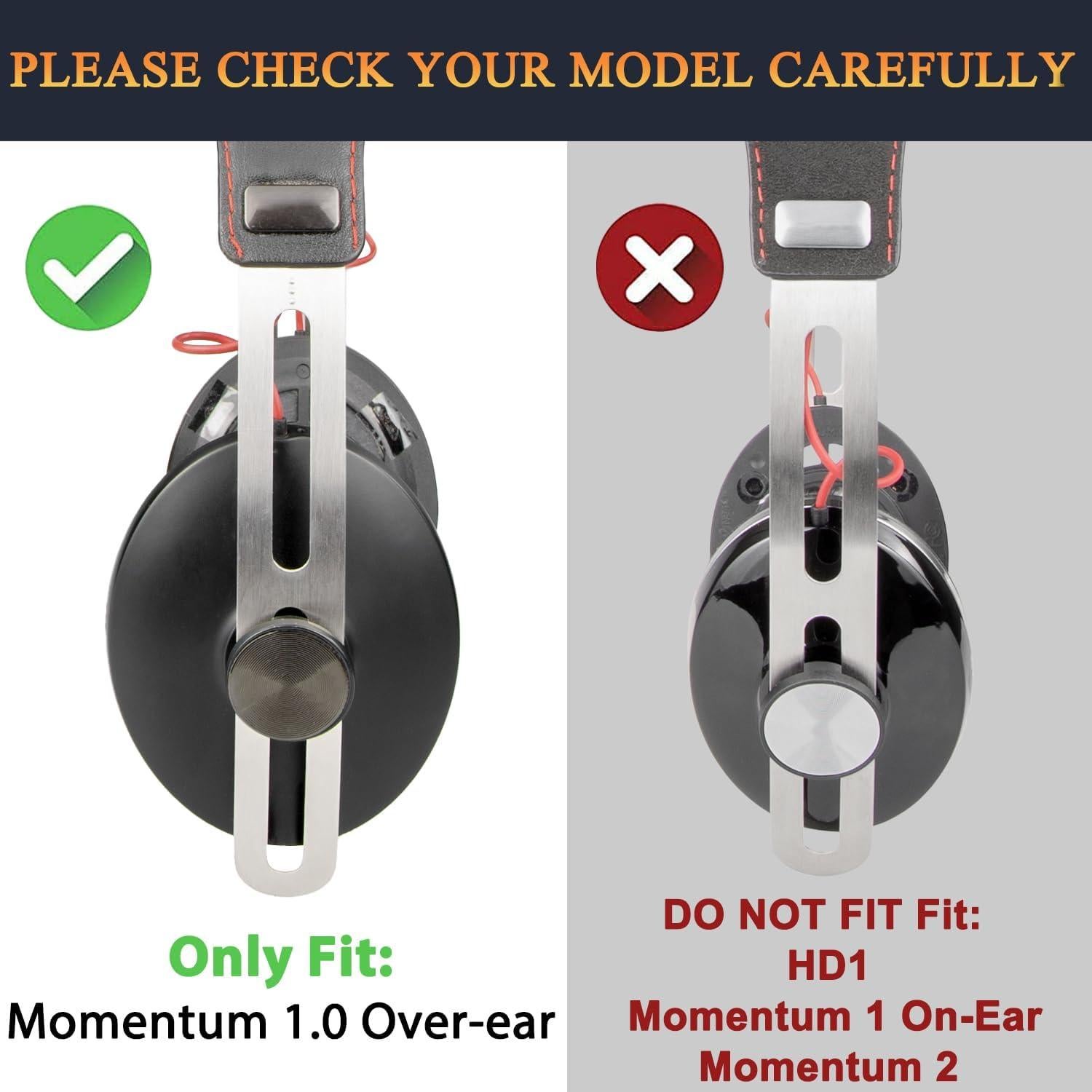 Almohadillas de Repuesto SOULWIT para Auriculares Sennheiser Momentum 1.0 - Negro