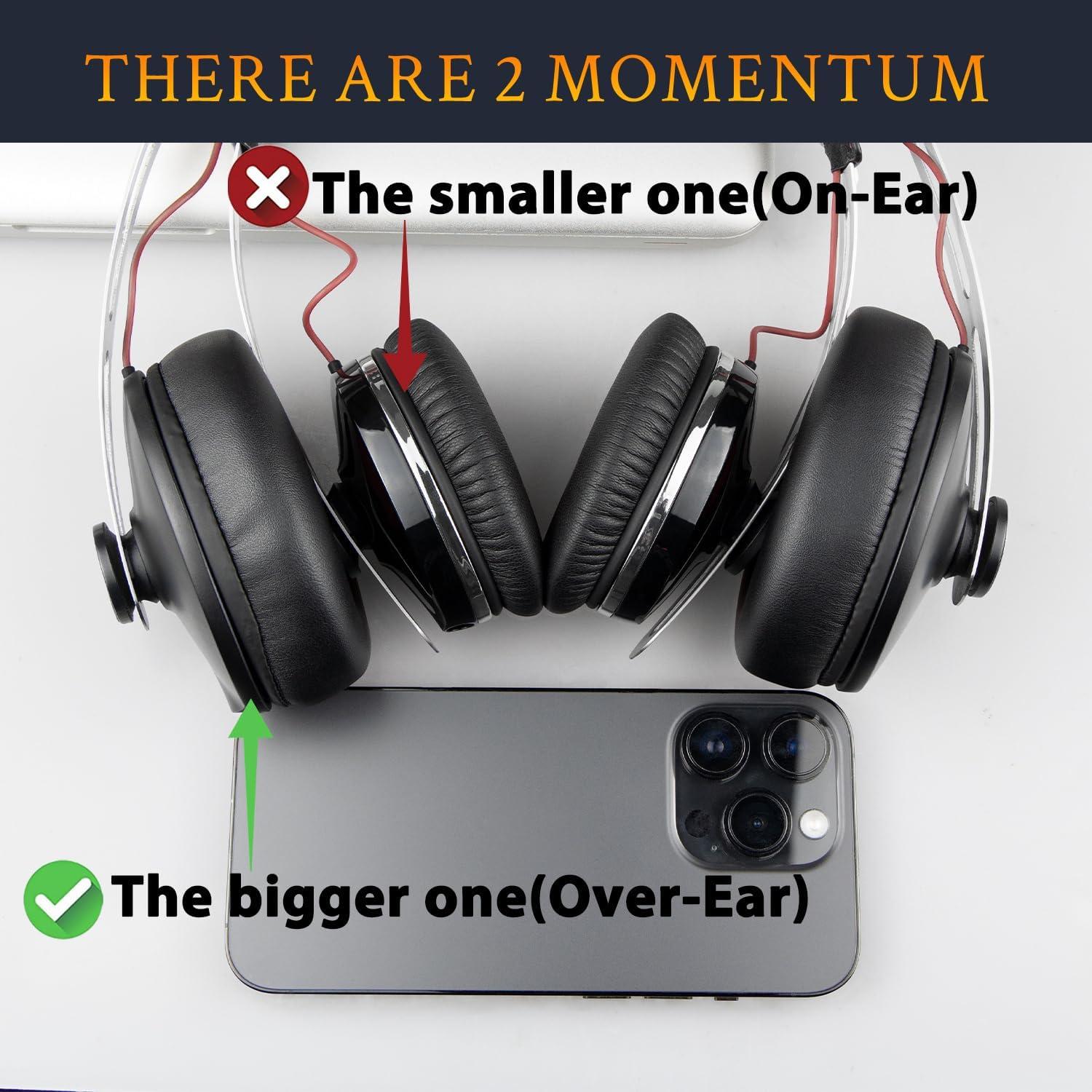 Almohadillas de Repuesto SOULWIT para Auriculares Sennheiser Momentum 1.0 - Negro