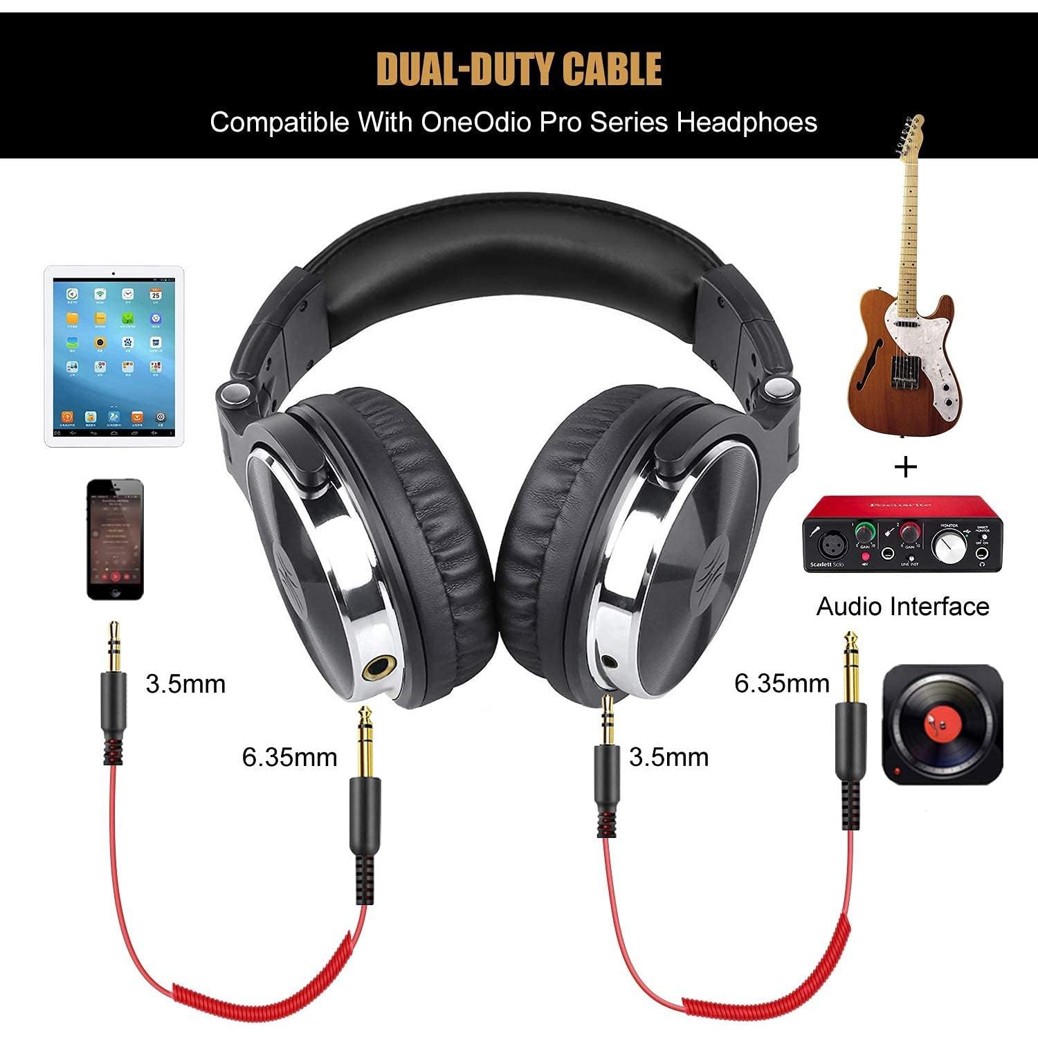 Auriculares Circumaurales OneOdio 50mm con Cable 3m 6.3mm/3.5mm