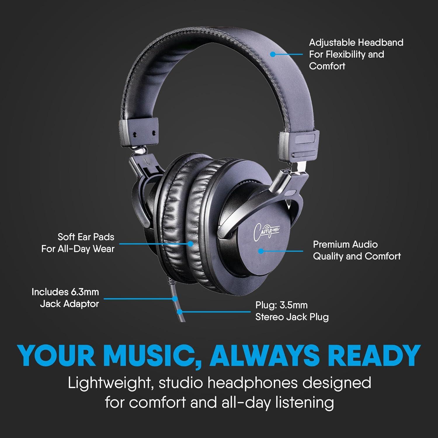 Auriculares de Estudio Carry-On SH100 - 50mm Aislamiento Ruido