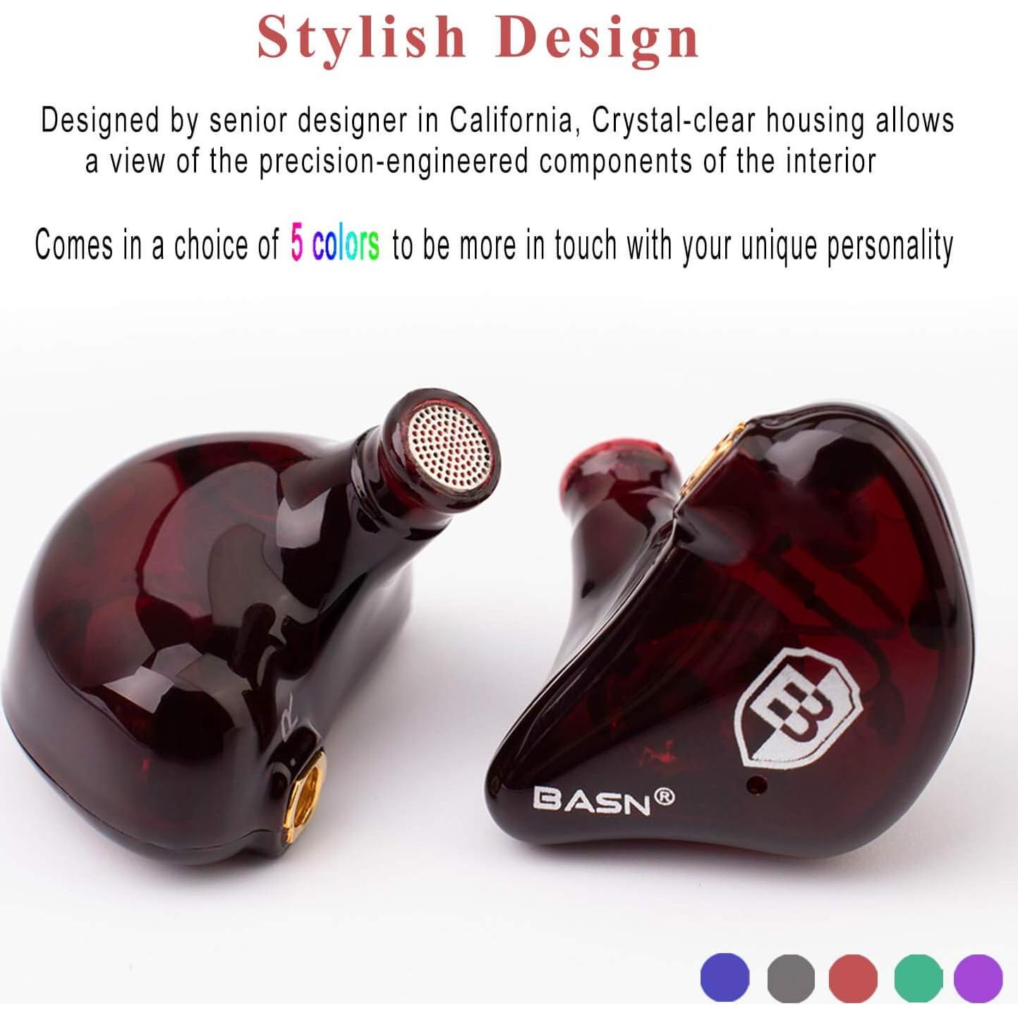 Auriculares In-Ear BASN BSG-MC100 Doble Controlador Rojo