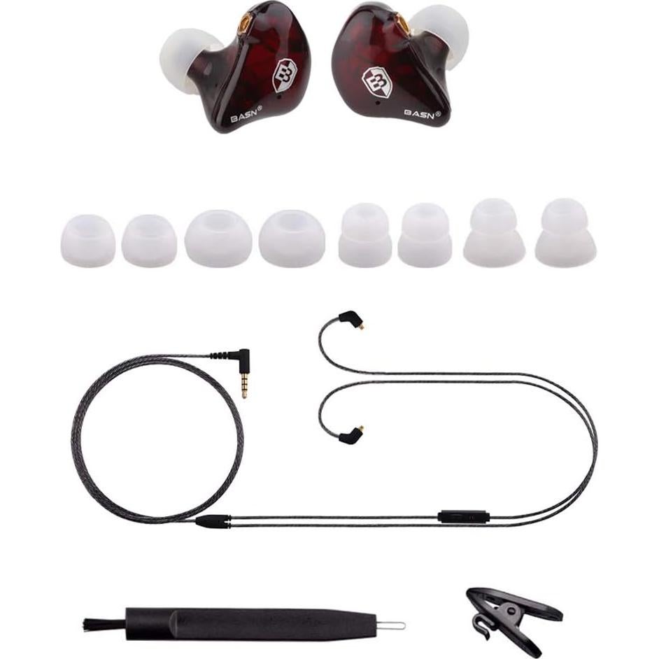 Auriculares In-Ear BASN BSG-MC100 Doble Controlador Rojo