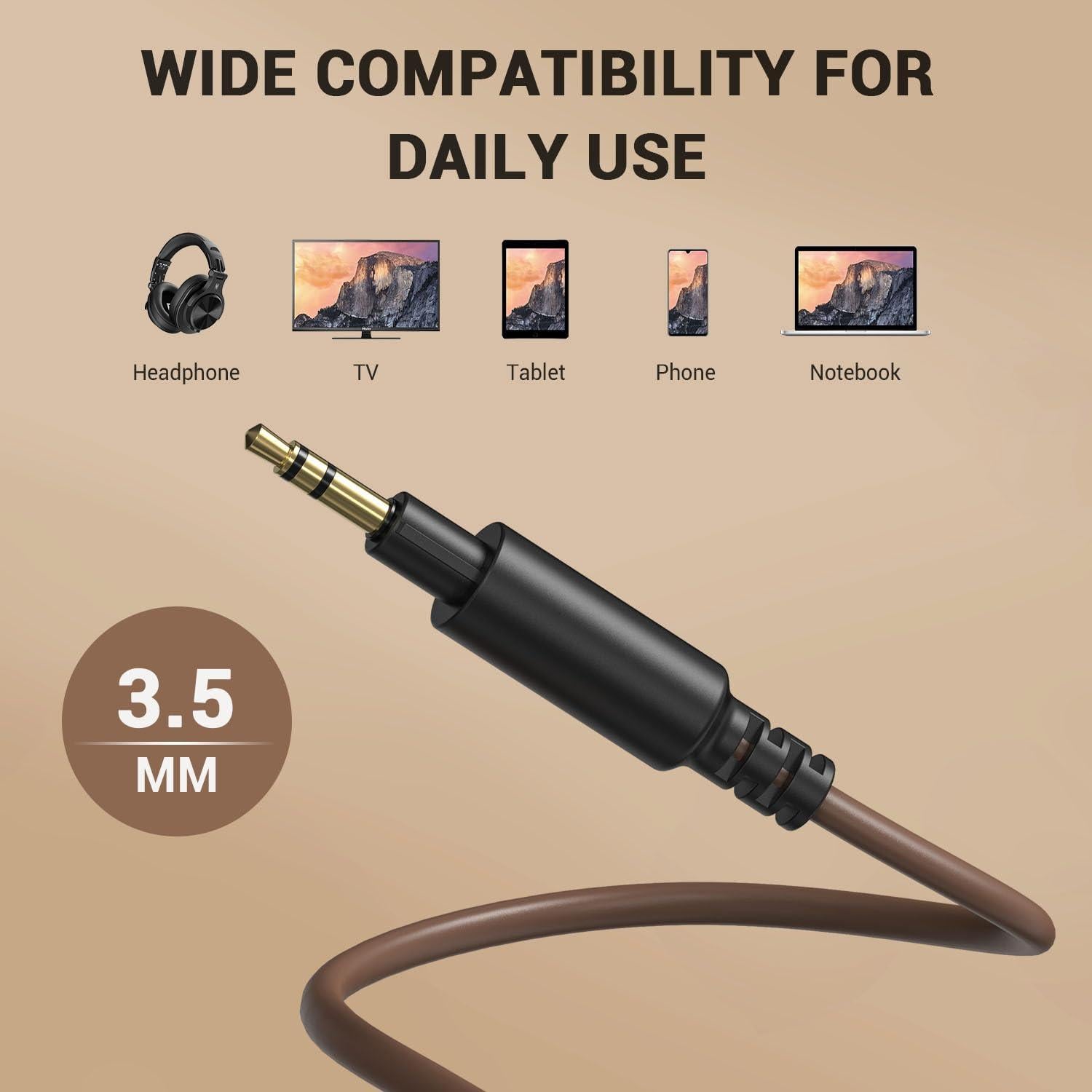 Auriculares con Cable OneOdio A71 HiFi 3.5mm Audio Marrón