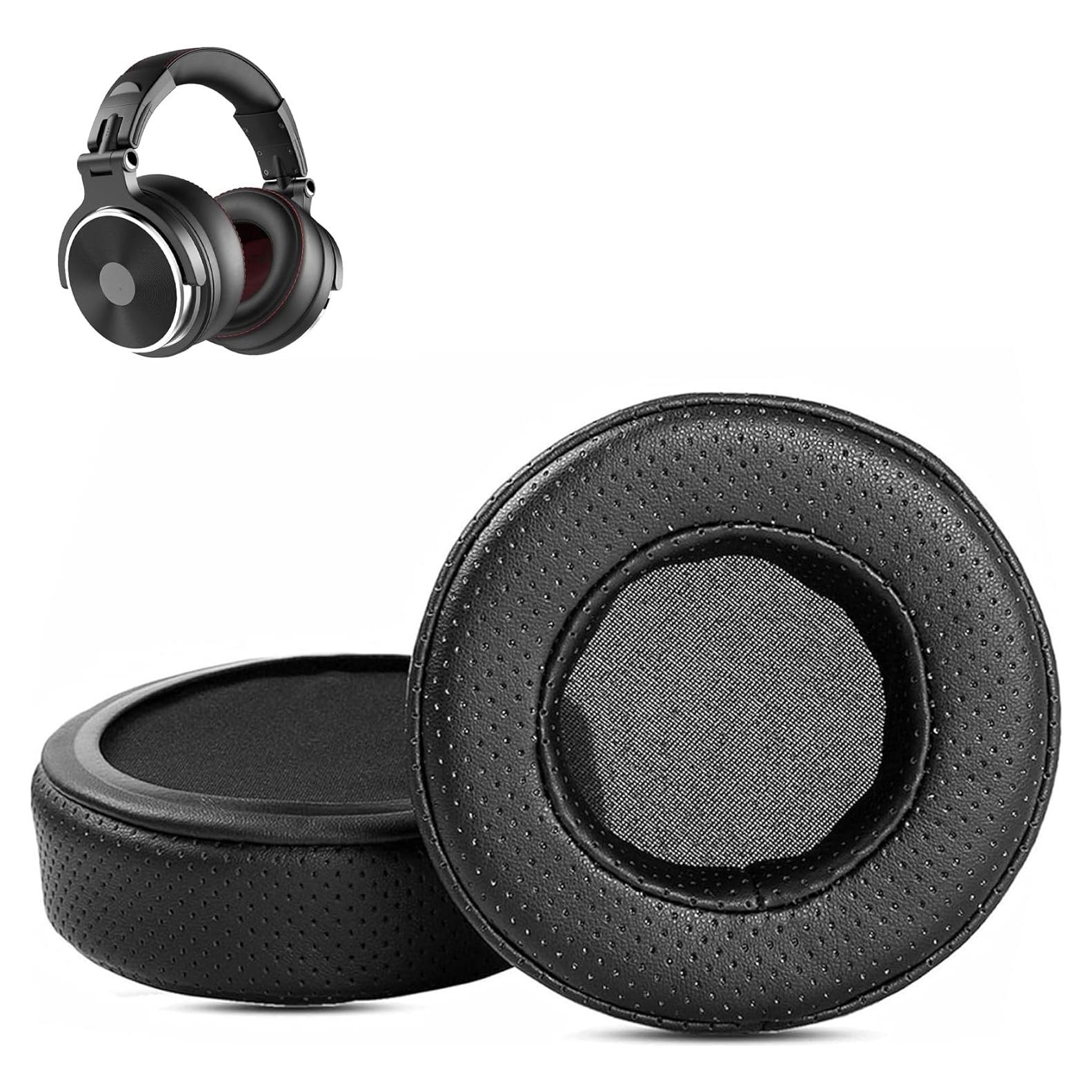 Breathable Earpads Replacement Compatible with OneOdio Pro-50 Over-Ear Headphone Ear Pads Cushion(Punched Protein Leather/Memory Foam)
