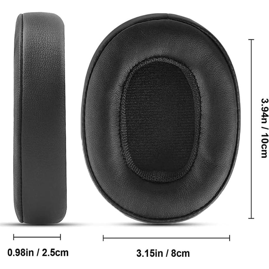 Replacement Ear Pads for Skullcandy Crusher Wireless Crusher Evo Crusher ANC Hesh 3 Headphone Soft Foam Ear Cushions Cover Cup, Protein Leather Earpad Earmuffs, Black