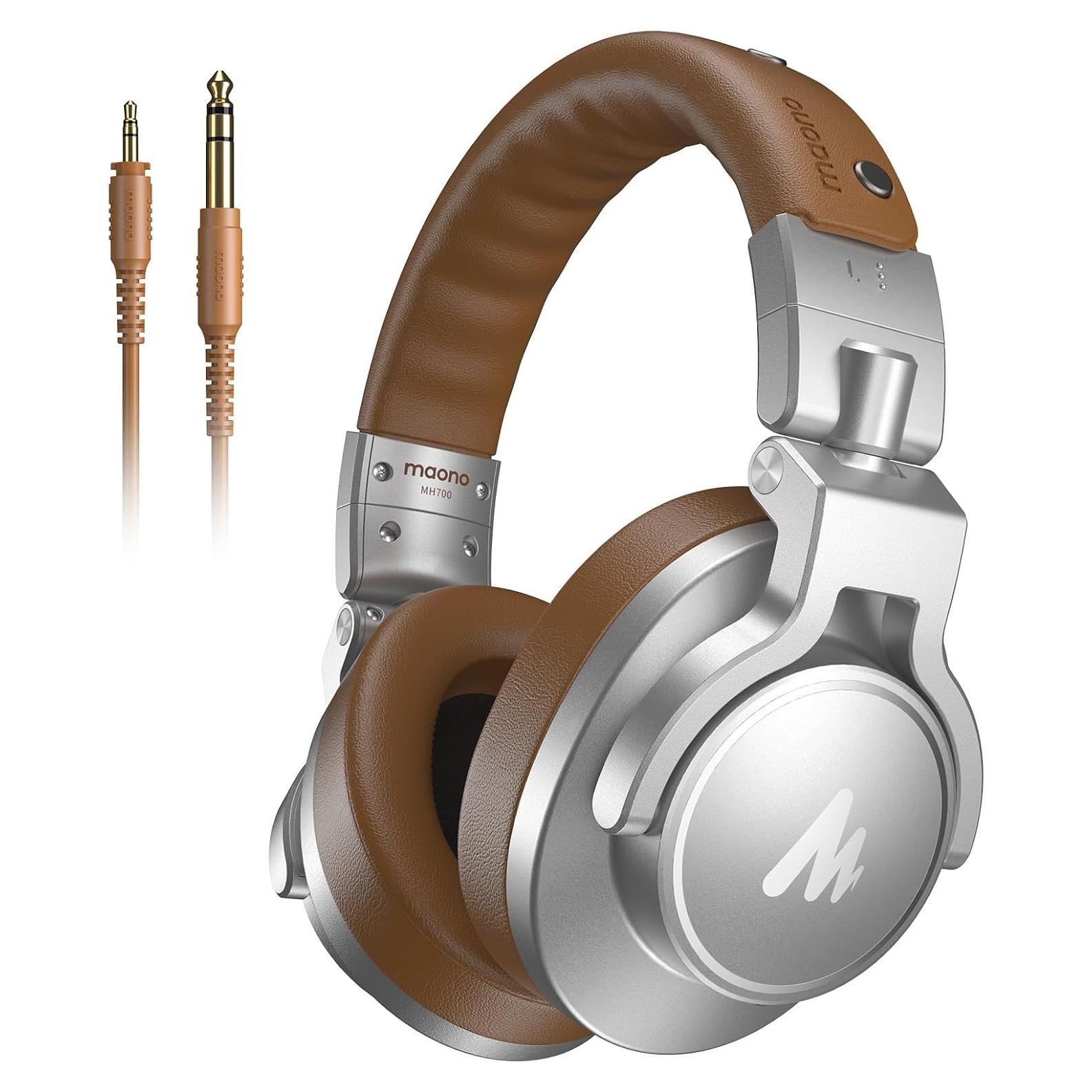 Auriculares de Estudio MAONO MH700 Plata - 50mm, Cable Desmontable