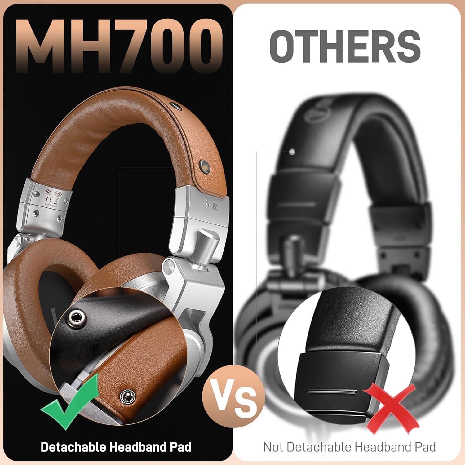 Auriculares de Estudio MAONO MH700 Plata - 50mm, Cable Desmontable