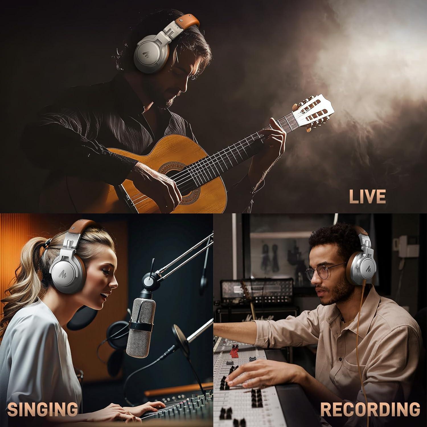 Auriculares de Estudio MAONO MH700 Plata - 50mm, Cable Desmontable