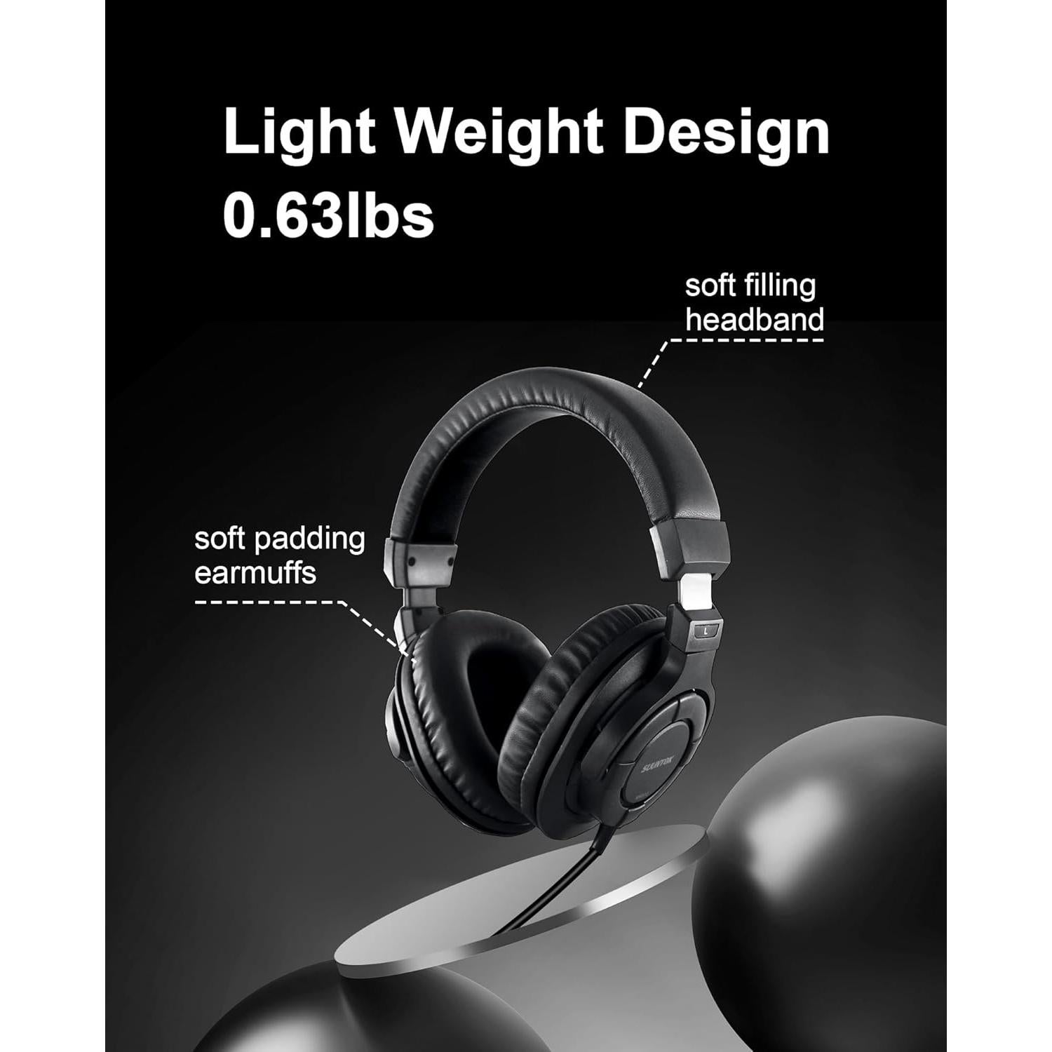 Auriculares Over Ear SUUNTOK MR810 con cable 3m, sonido premium