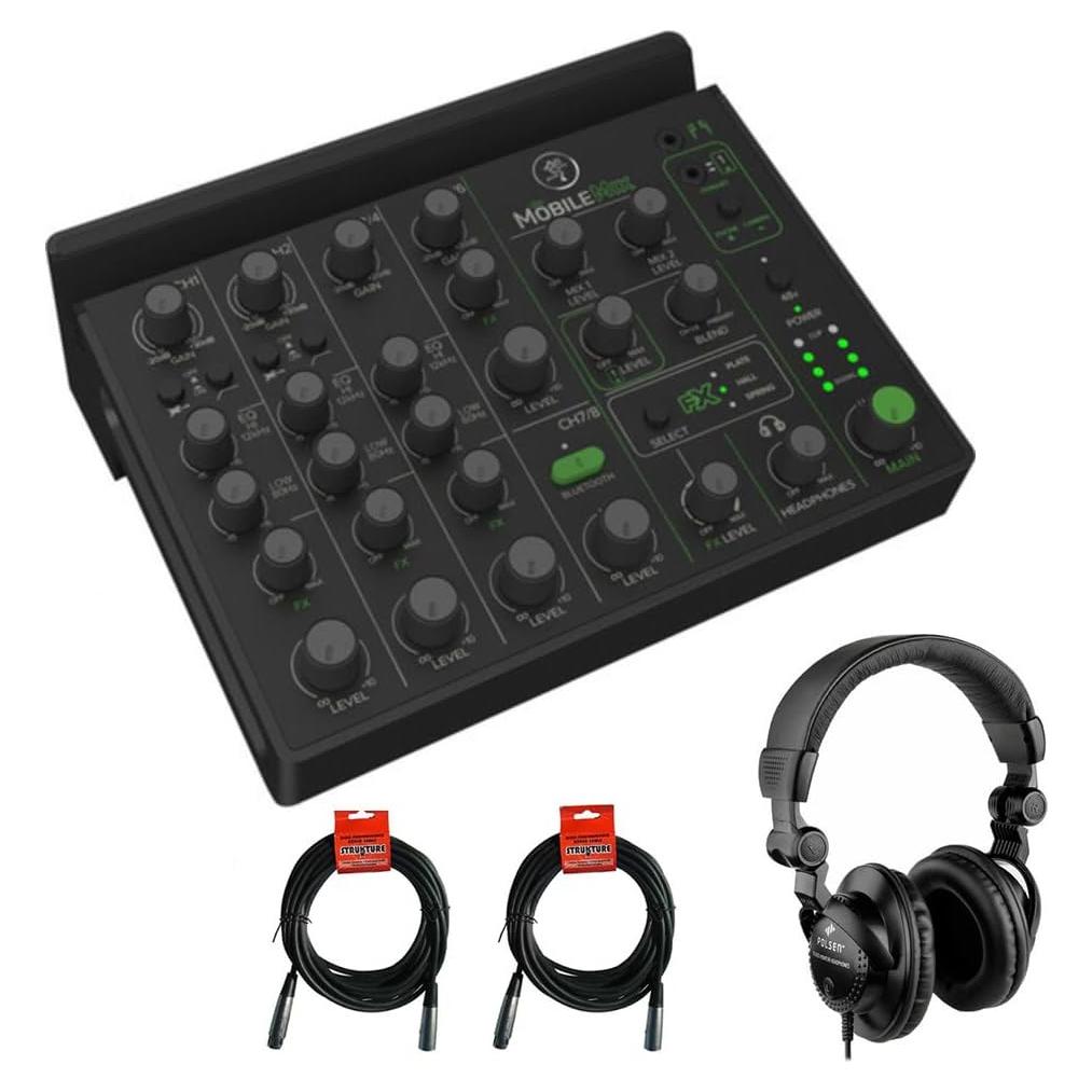 Mackie MobileMix Mezclador de Sonido 8 Canales + Auriculares Polsen HPC-A30