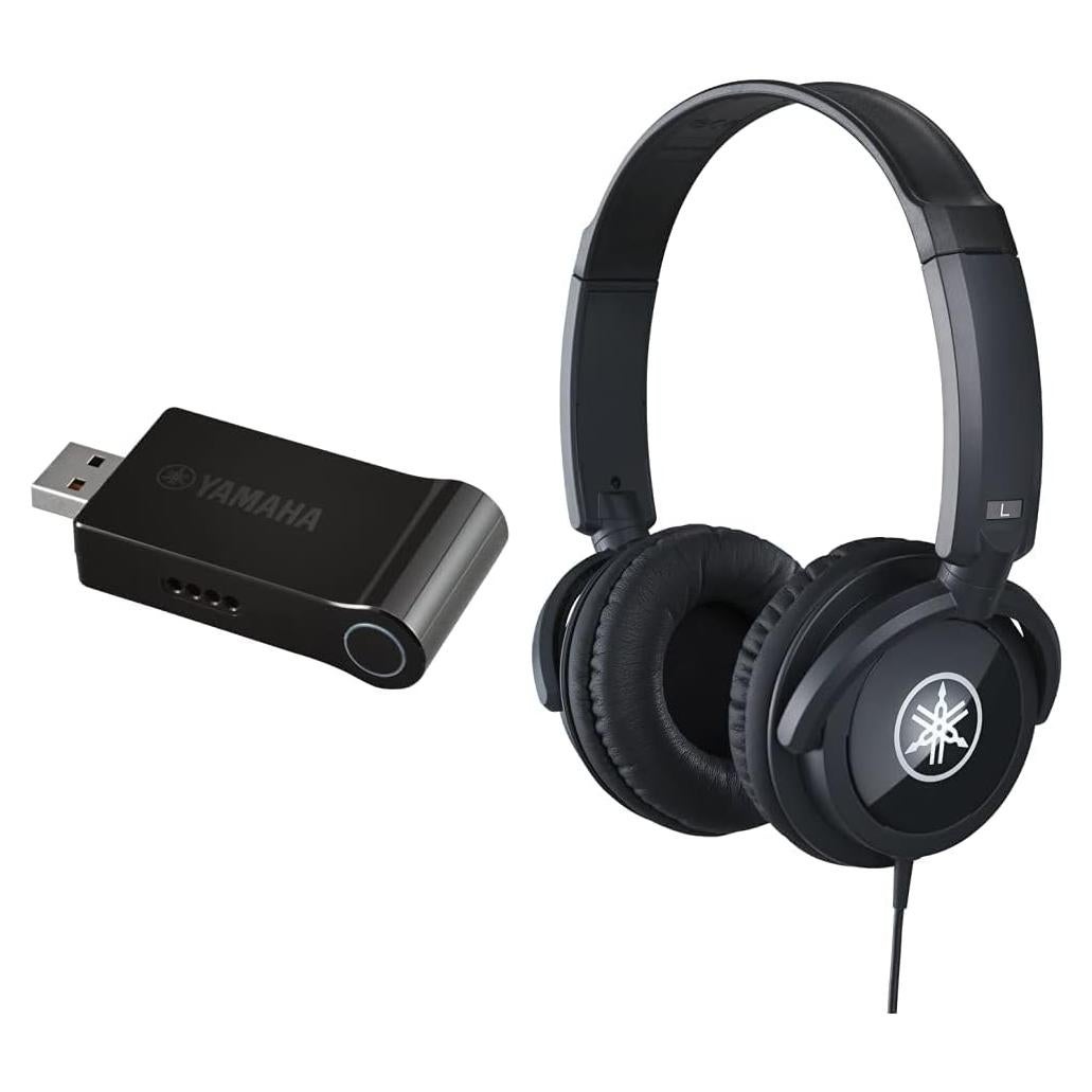 Yamaha UDWL01 WiFi USB/MIDI Adapter & HPH-100B Dynamic Closed-Back Headphones, Black