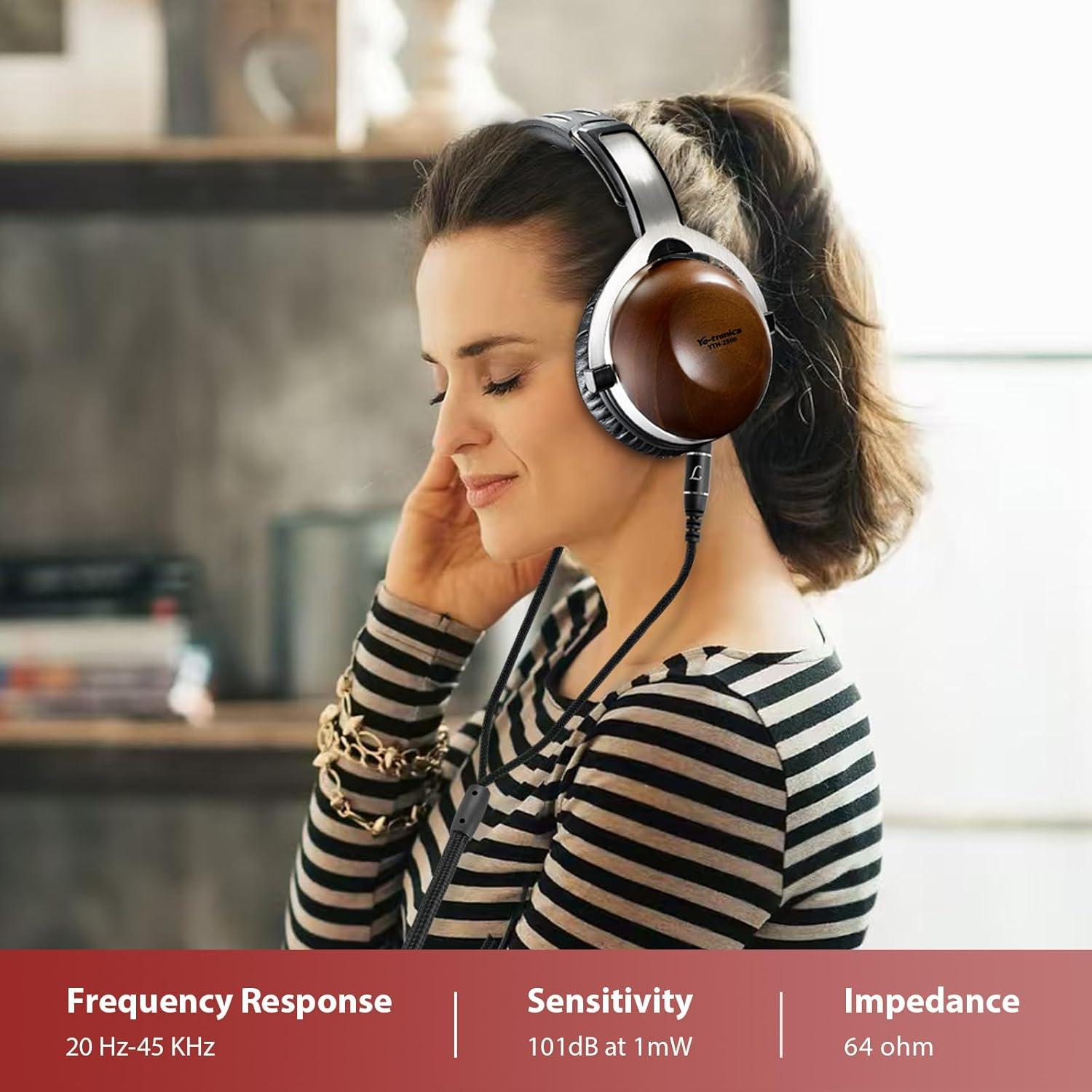 Auriculares Cerrados Yo-tronics YTH-2500 de Madera de Pino