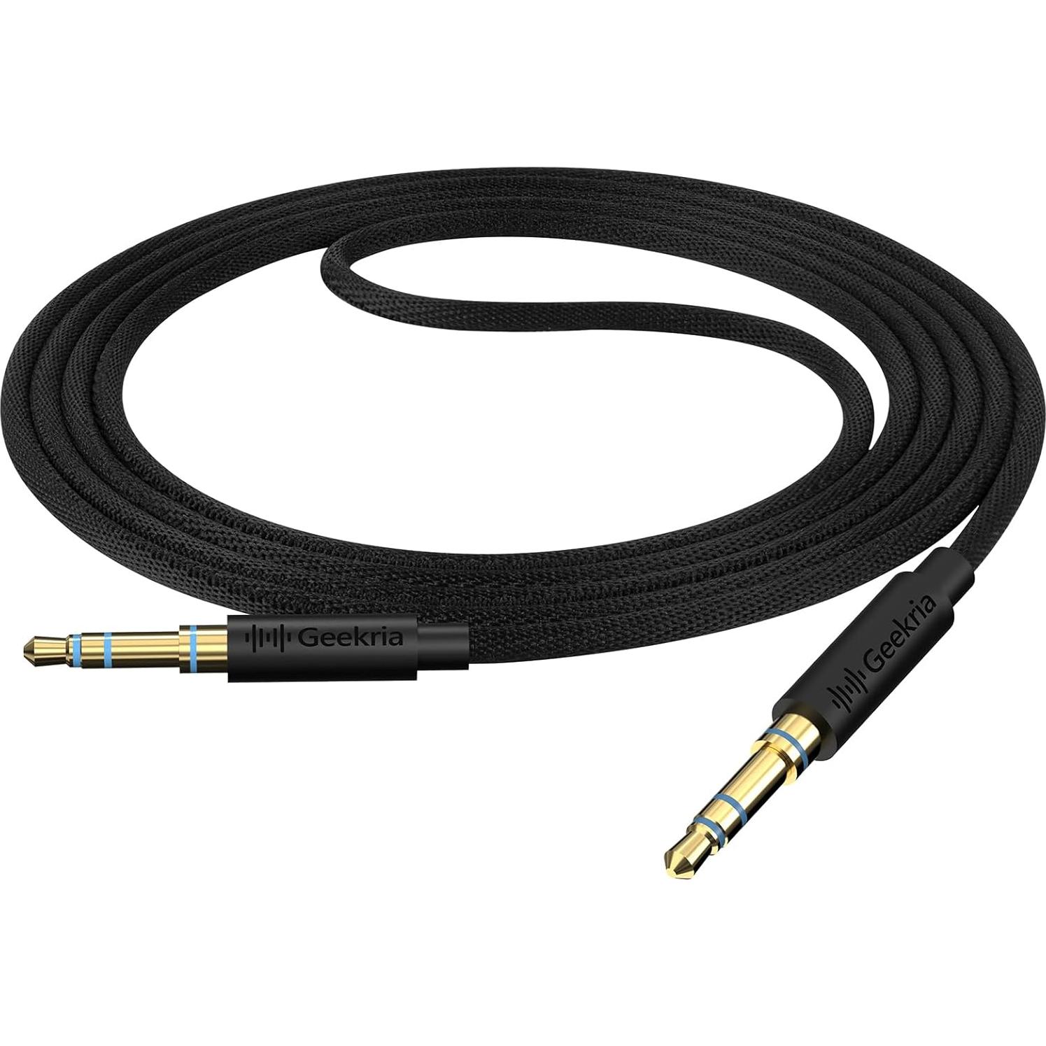 Cable trenzado de tela Geekria 3.5mm para auriculares Sony