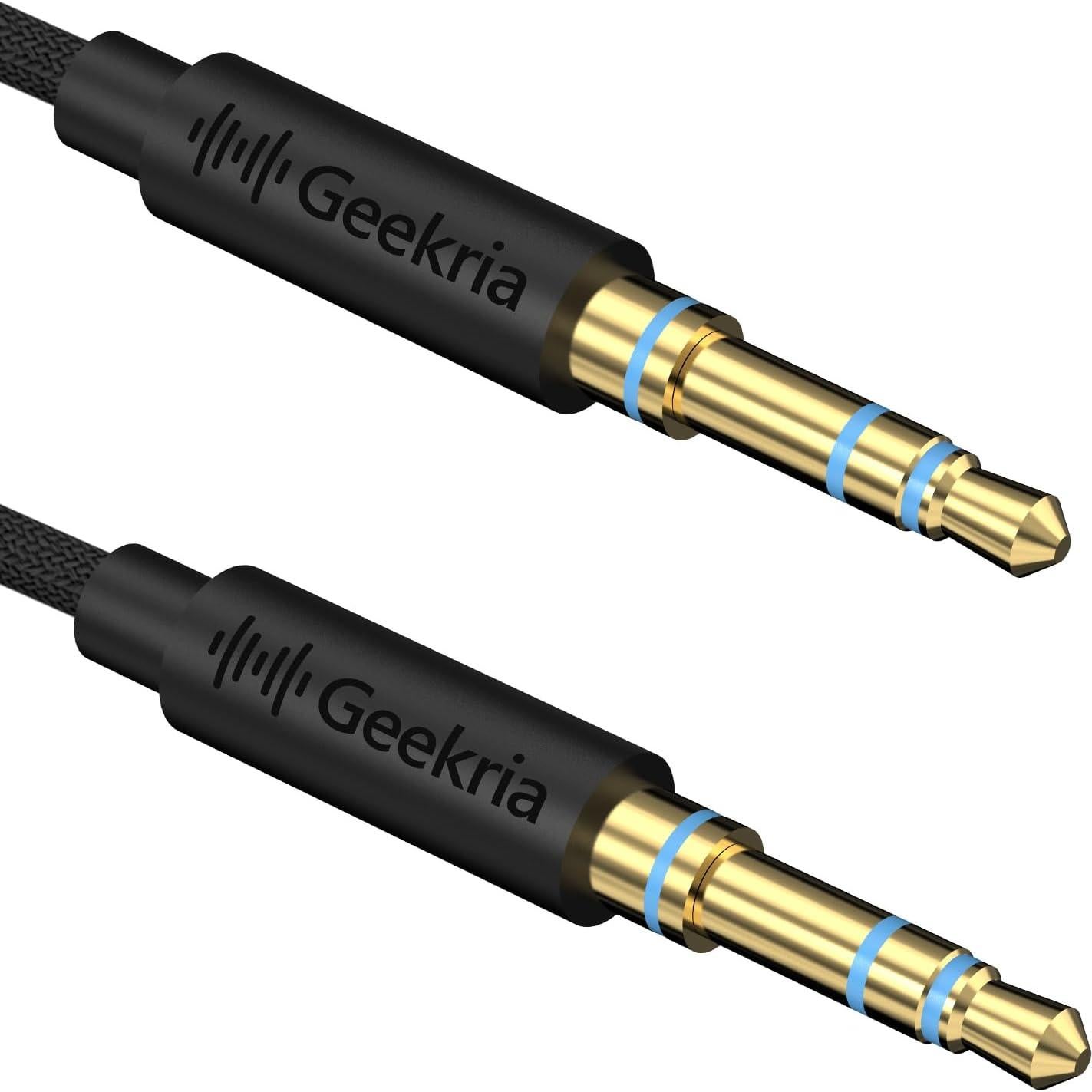 Cable trenzado de tela Geekria 3.5mm para auriculares Sony