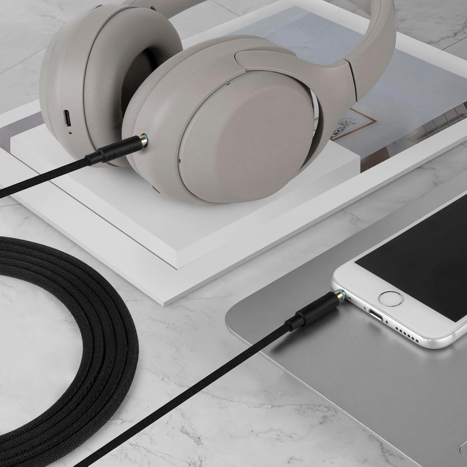 Cable trenzado de tela Geekria 3.5mm para auriculares Sony