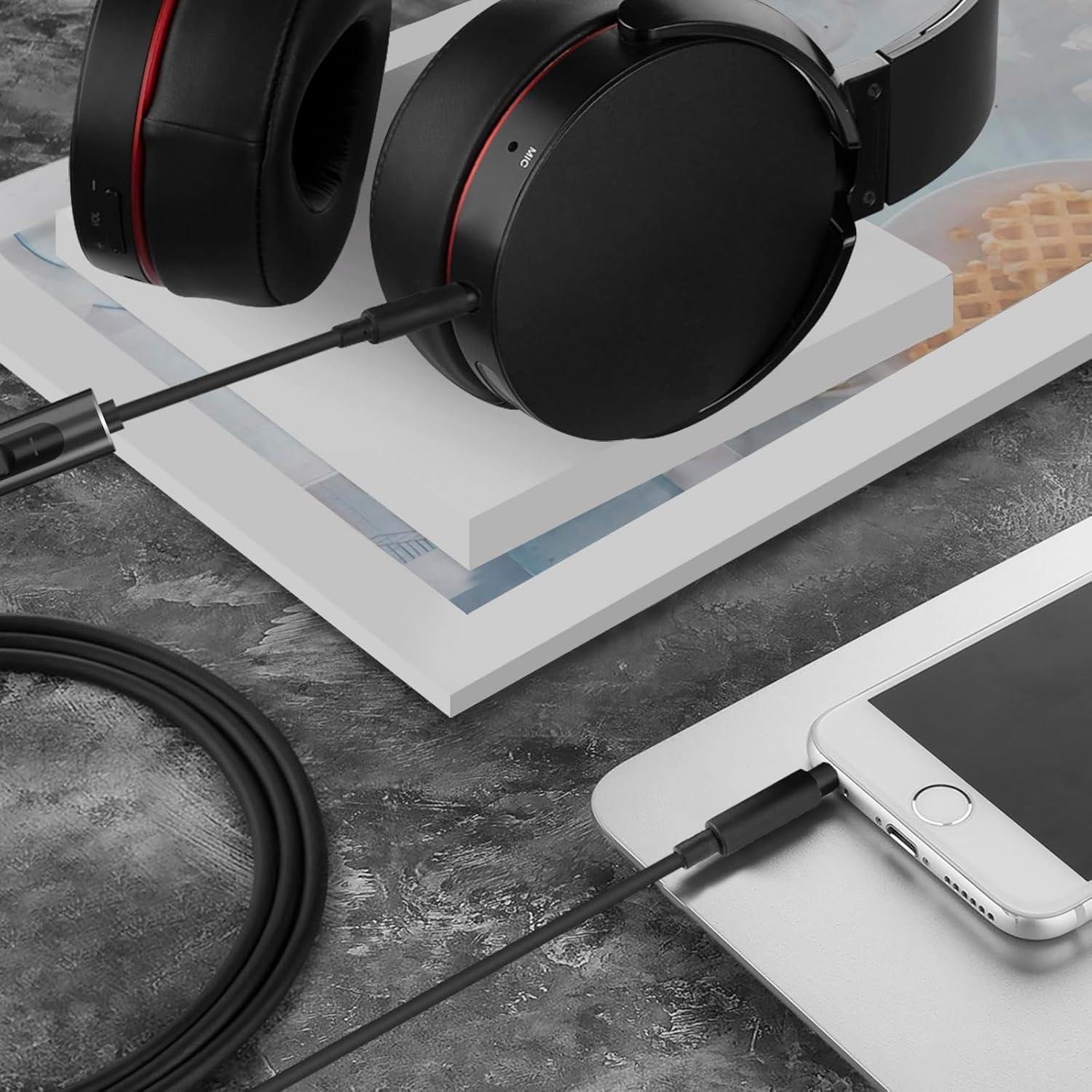 Cable de Audio Geekria con Micrófono 1.2m para Auriculares Sony